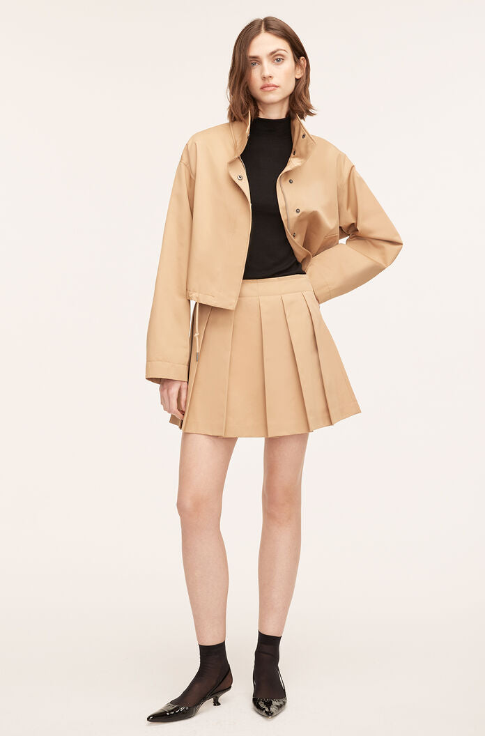 Military Cotton Mini Skirt in Khaki by Rebecca Taylor