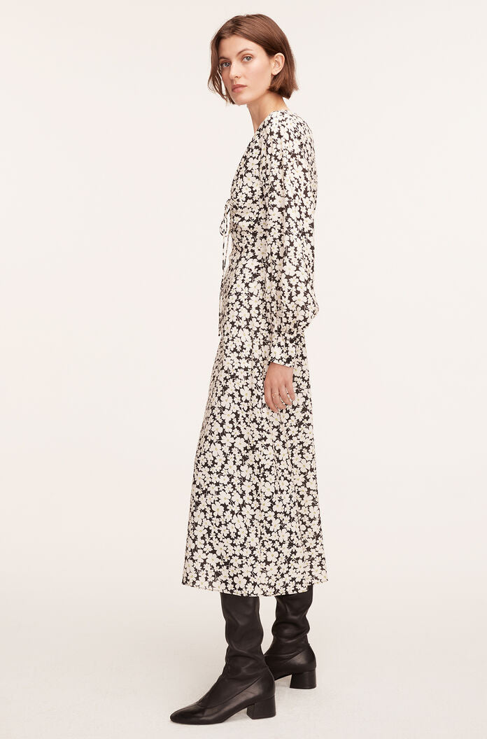 Paige Fleur Drawsting Long Sleeve Dress in Paige Fleur Black Combo by Rebecca Taylor