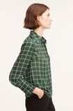 Windowpane Silk Pleated Blouse