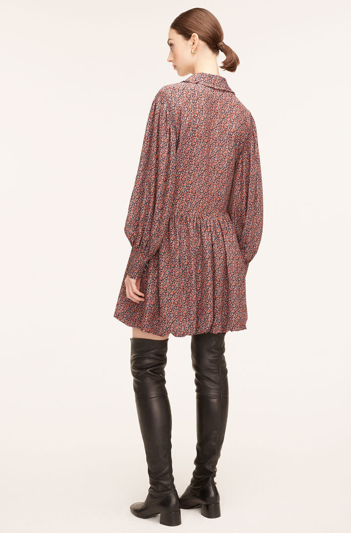 Whisper Roseen Fleur Silk Shirt Dress in Wren Fleur Navy Combo by Rebecca Taylor