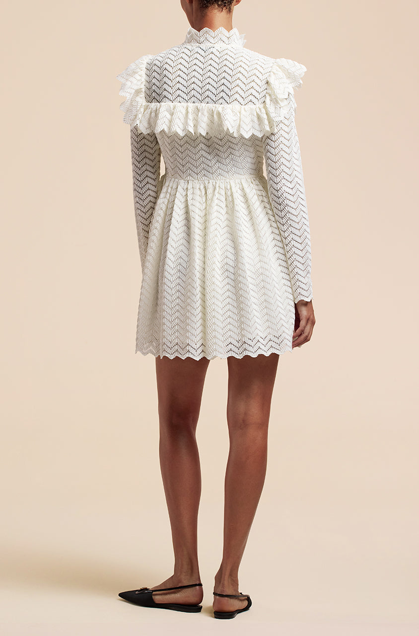 Chevron Lace Dress in Gardenia by Rebecca Taylor