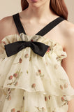 Cherry Tiered Organza Dress