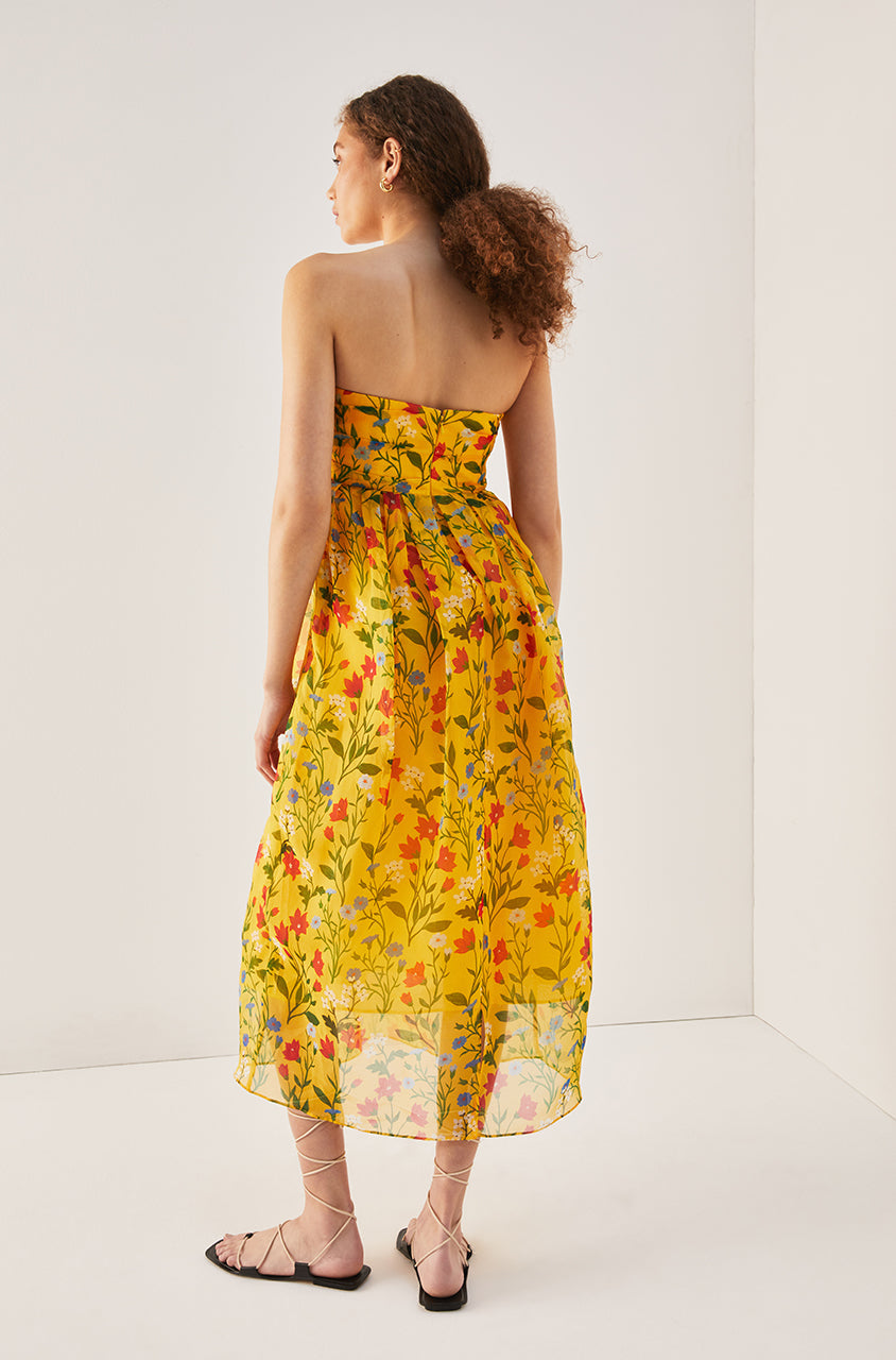 Botanica Fleur Sweetheart Organza Dress in Dandelion Combo by Rebecca Taylor