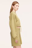 Cropped Terry Sweatshirt With Drawcord