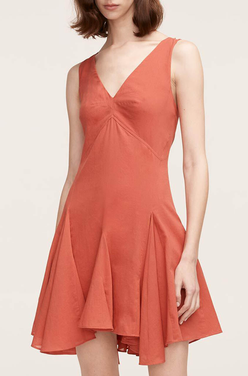 Cotton Voile Godet Dress Carnelian / 10