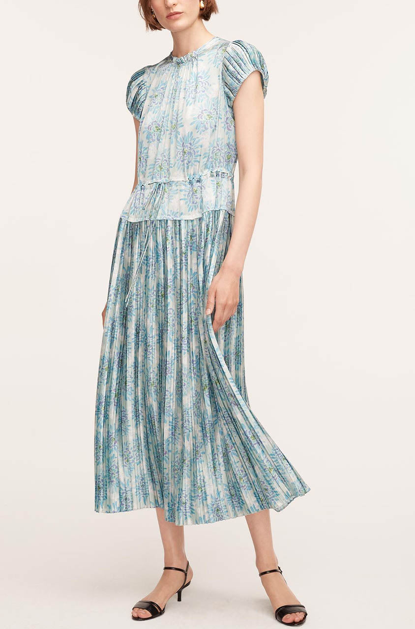 Astera Fleur Pleated Puffed Sleeve Dress