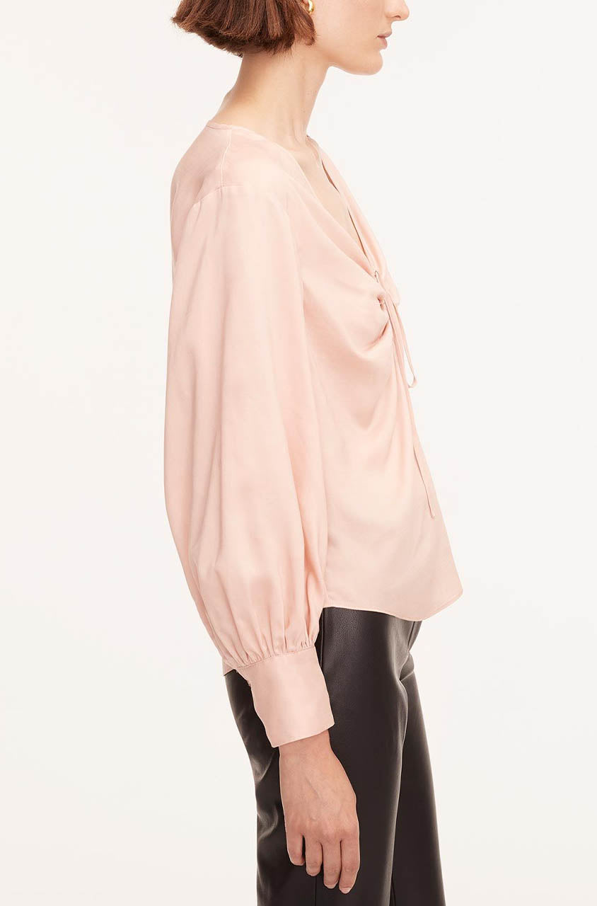  Drawstring Long Sleeve Blouse in Blush by Rebecca Taylor