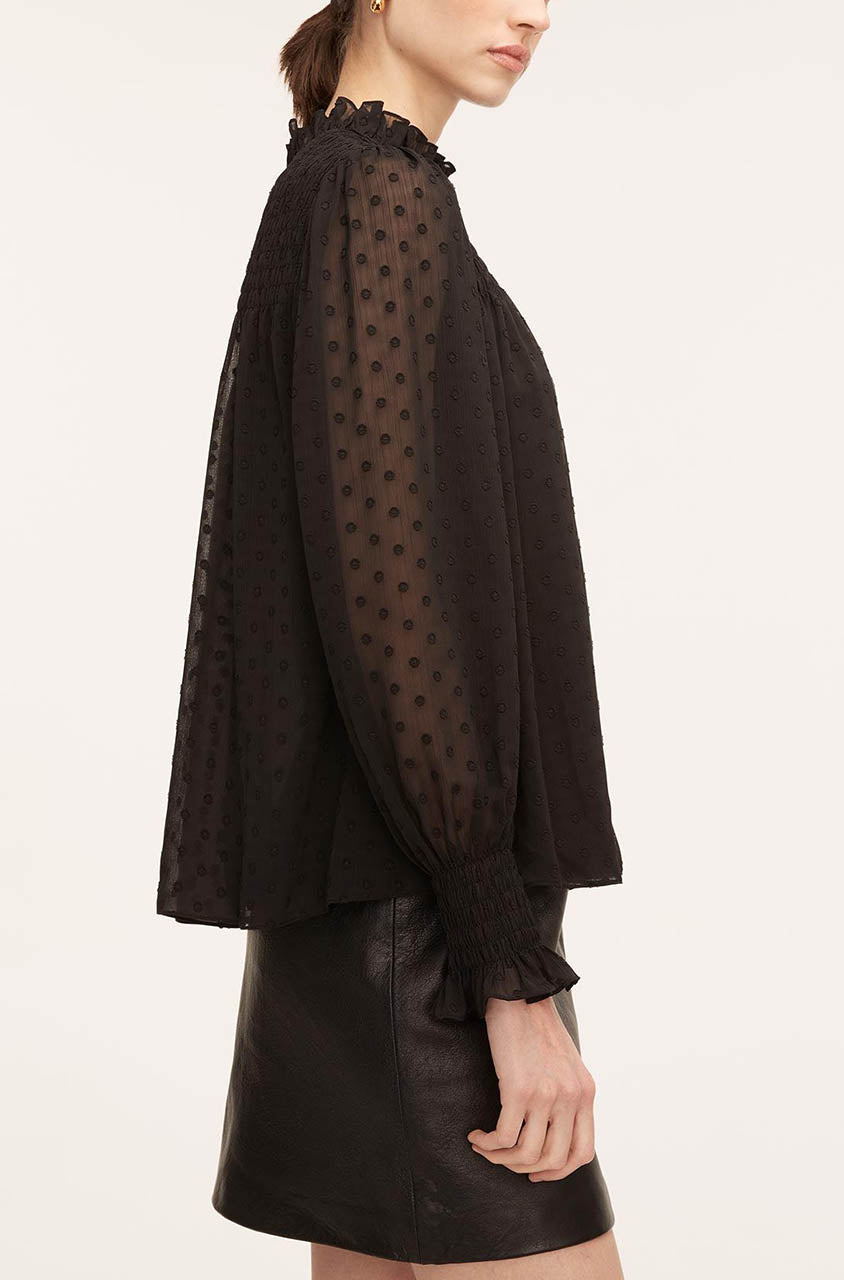 Clip Dot Blouse in Black by Rebecca Taylor