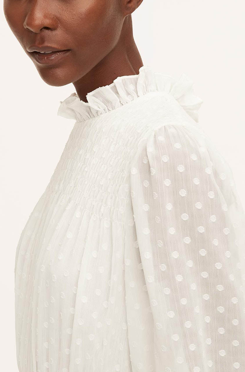  Clip-Dot Shirt Dress in Snow by Rebecca Taylor