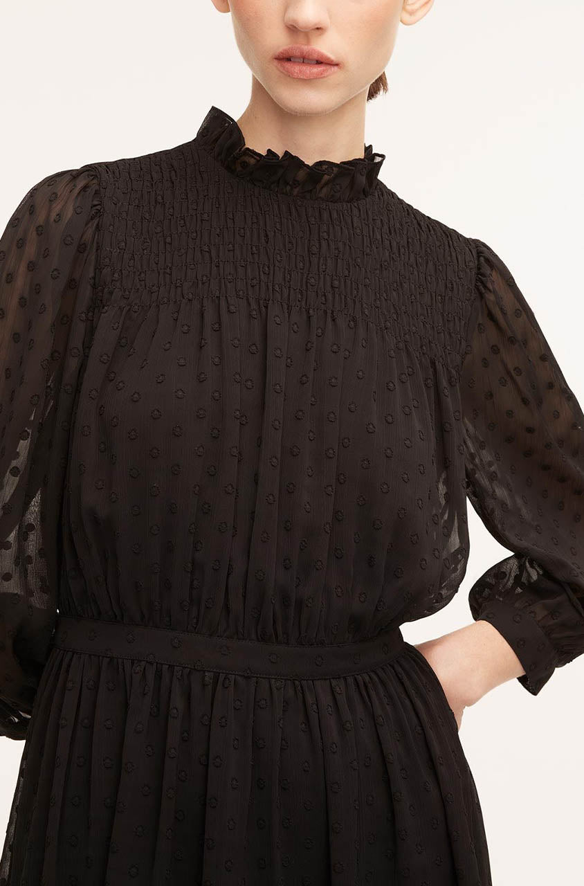 Clip-Dot Shirt Dress in Black by Rebecca Taylor