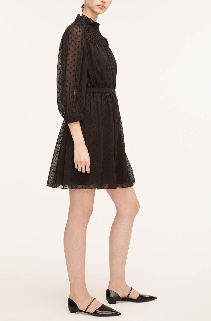  Clip-Dot Shirt Dress in Black by Rebecca Taylor
