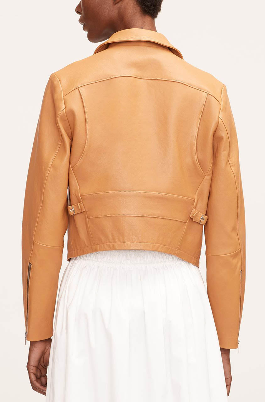  Ladies Pebbled Leather Moto in Clay by Rebecca Taylor
