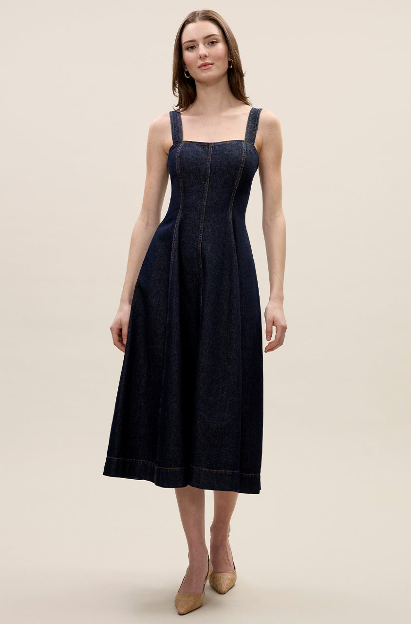  Gabrielle Denim Dress in Deep Sea Wash by Rebecca Taylor