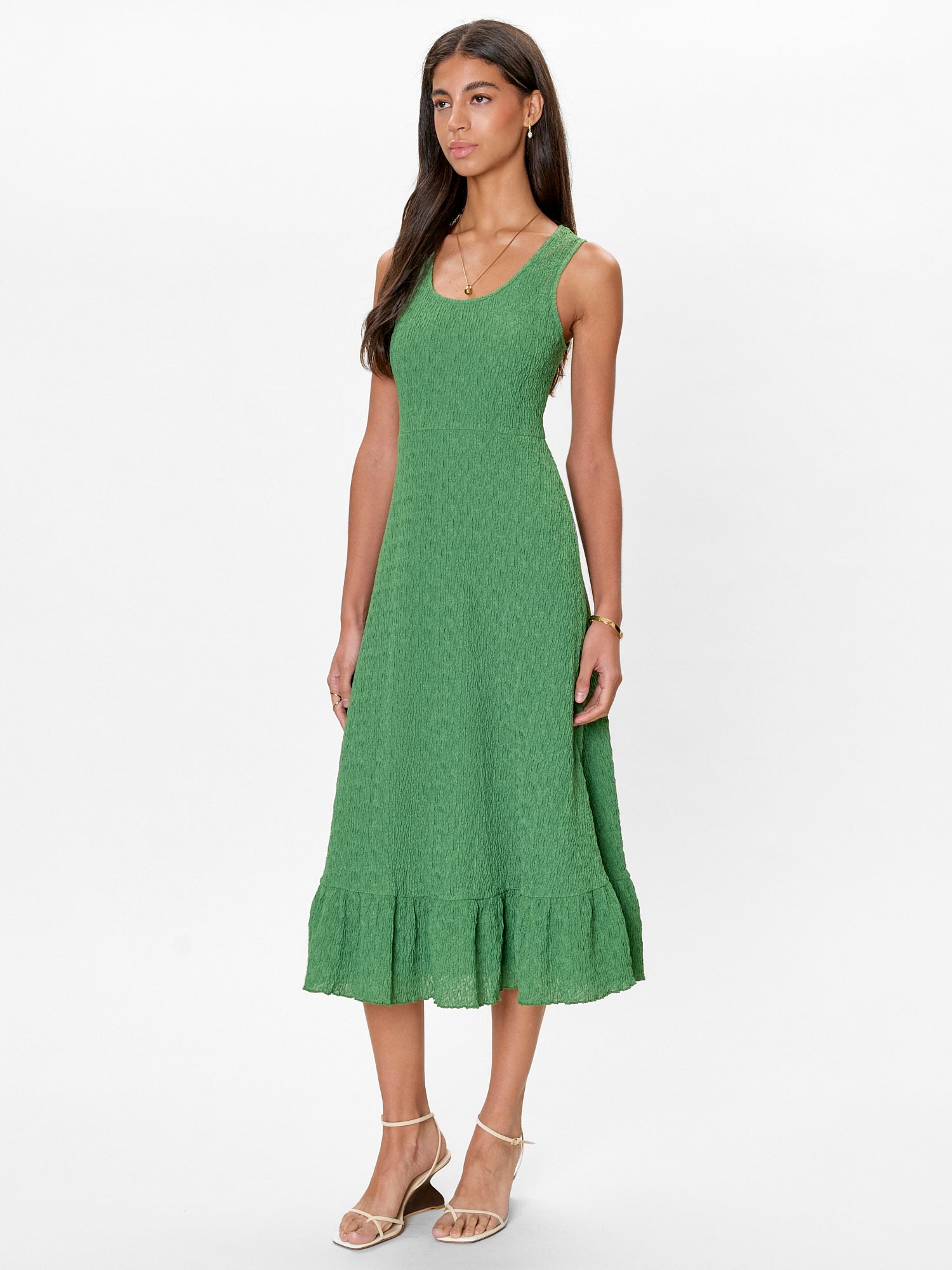 green knit dress Ribbed Midi comfortable room throughout midsection Entro Cable Knit Sweater Dress