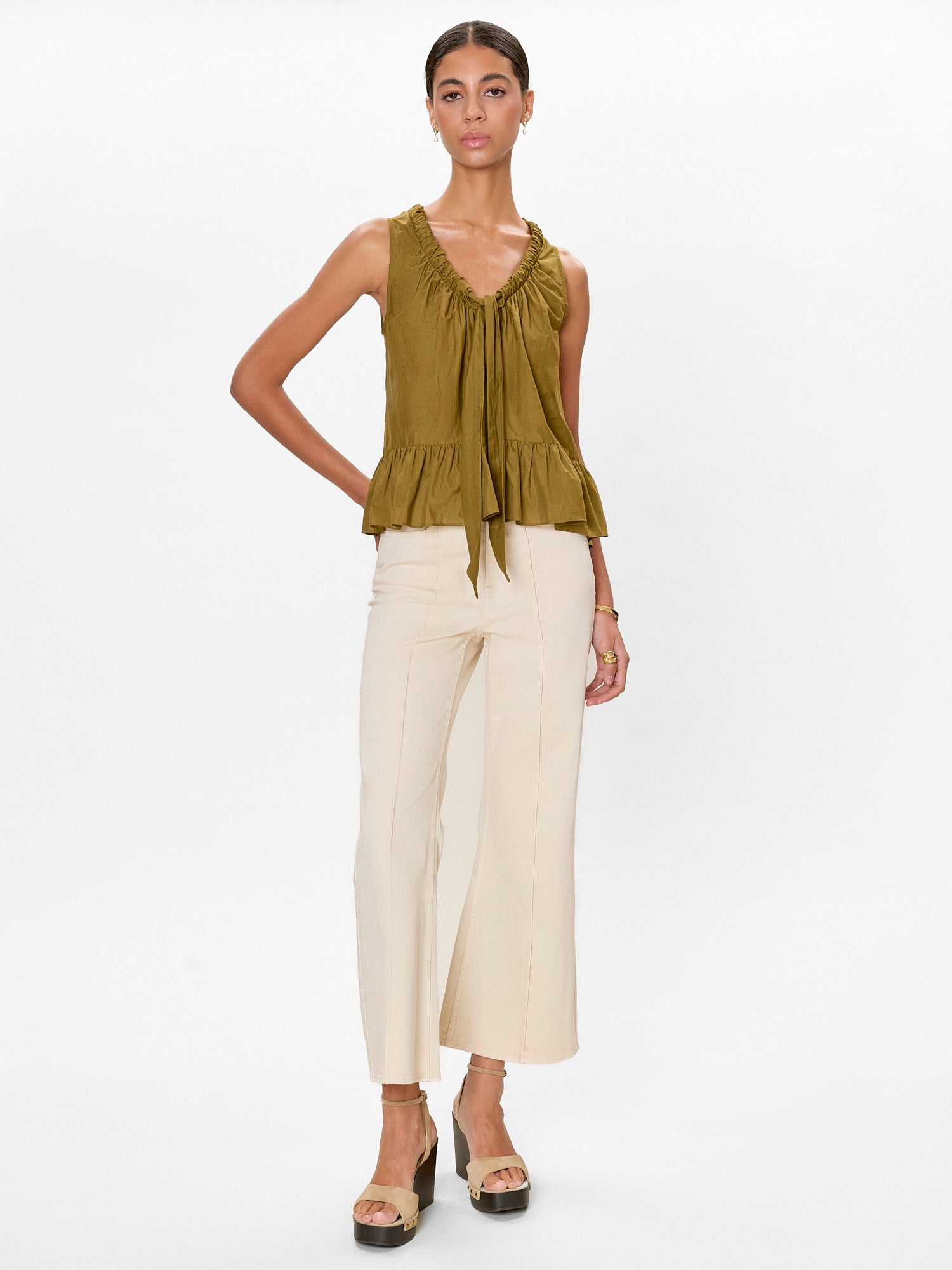 Lilou Tank in Leaf Green by Rebecca Taylor