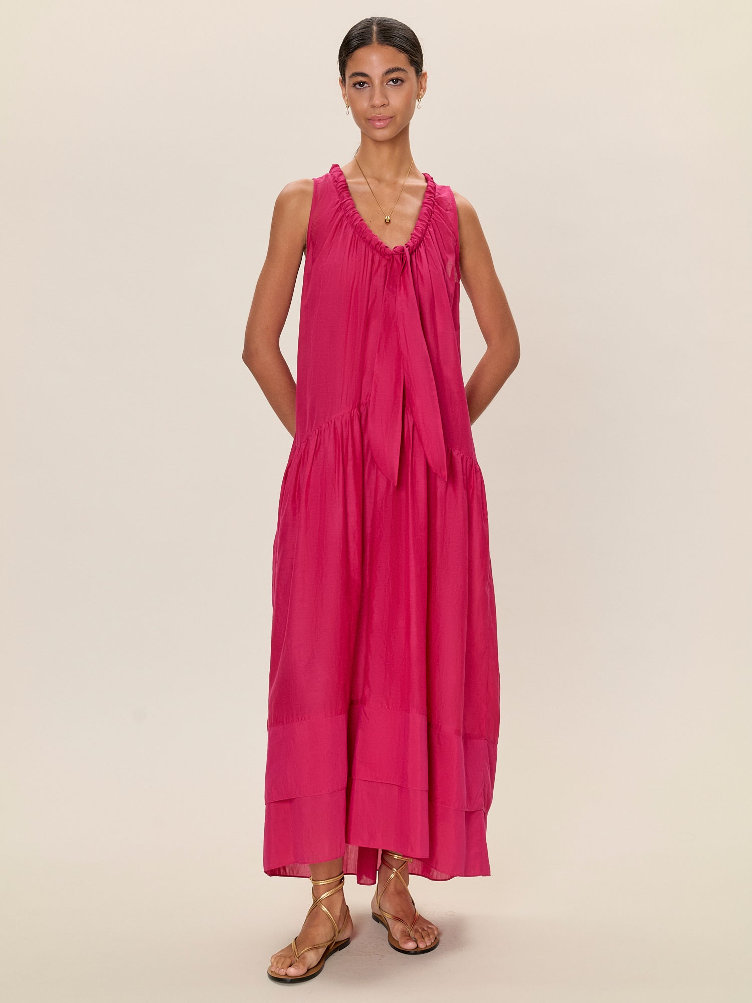  Lilou Sleeveless Dress in Fuchsia by Rebecca Taylor