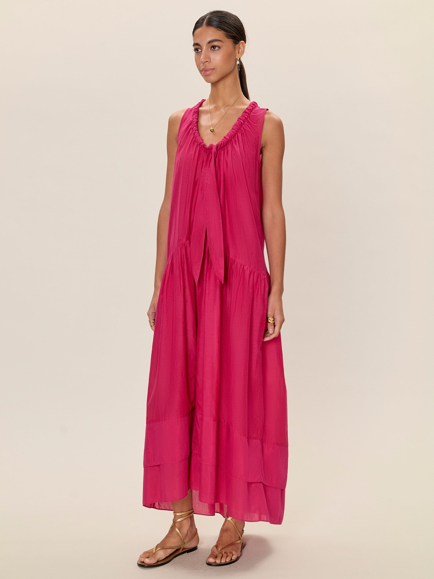  Lilou Sleeveless Dress in Fuchsia by Rebecca Taylor
