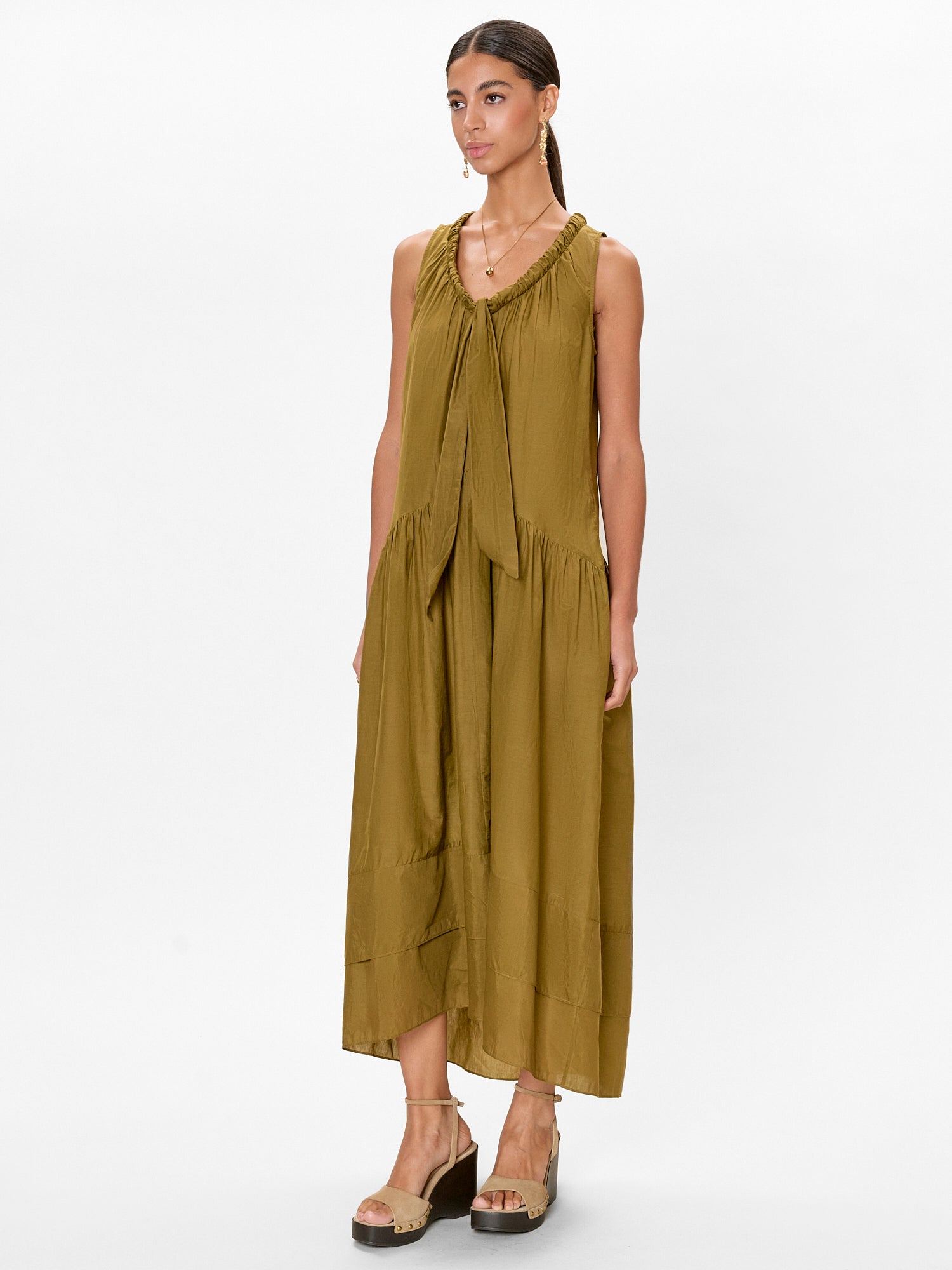  Lilou Sleeveless Dress in Leaf Green by Rebecca Taylor