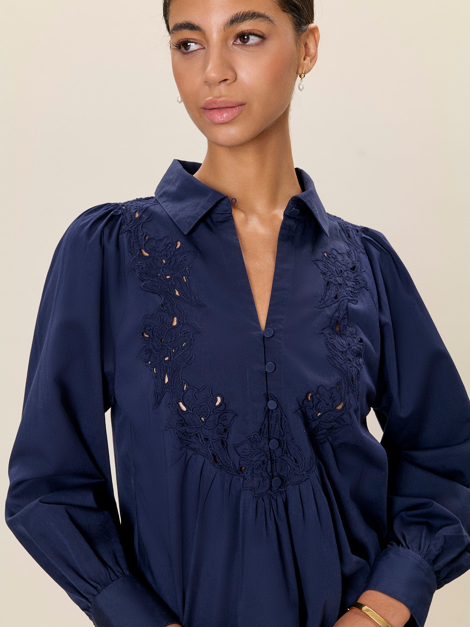  Rachelle Pop Over Blouse in Maritime Blue by Rebecca Taylor