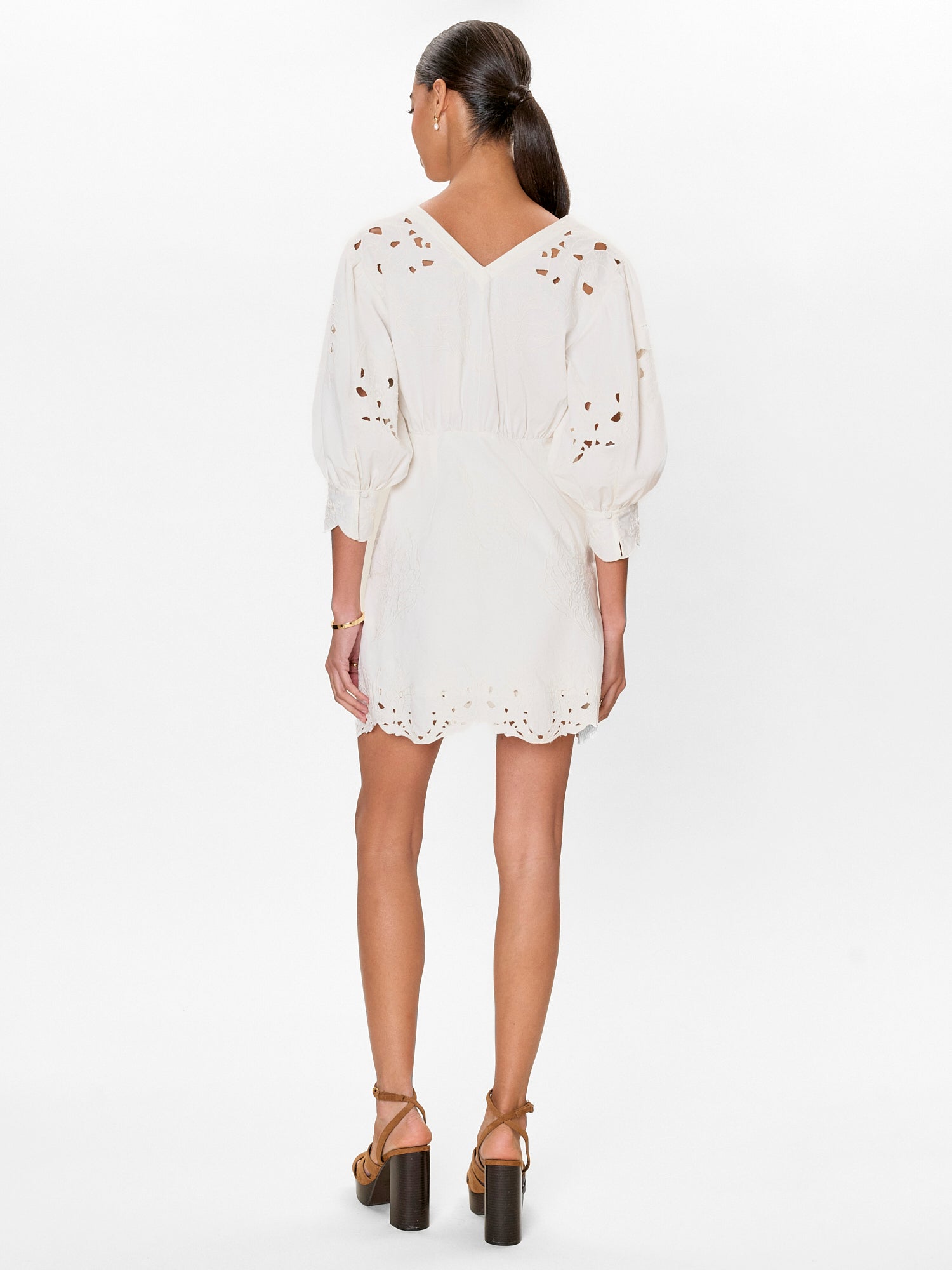  Rachelle Button Front Dress in Ivory by Rebecca Taylor