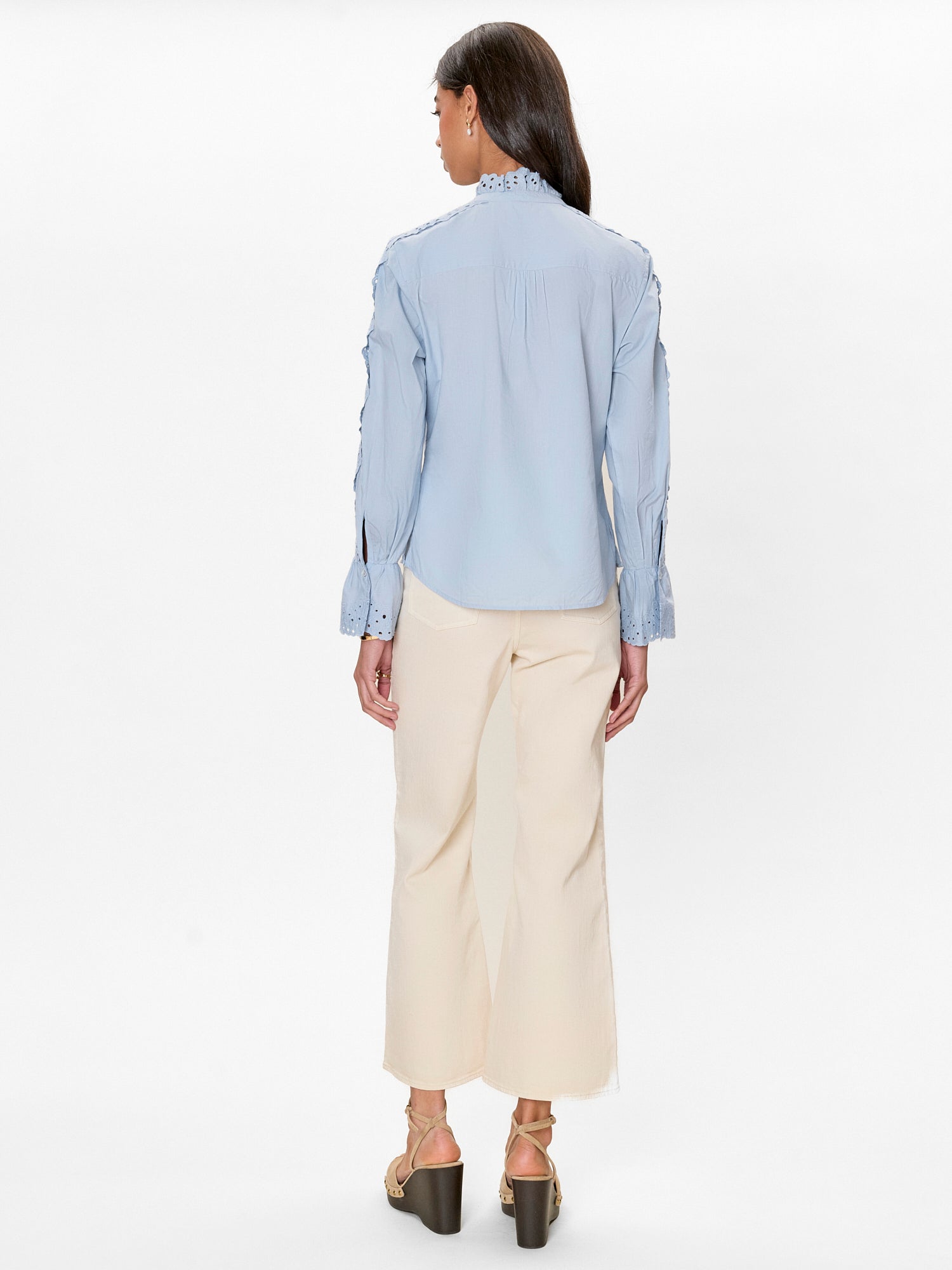  Lorelai Embroidered Shirt in Chambray by Rebecca Taylor