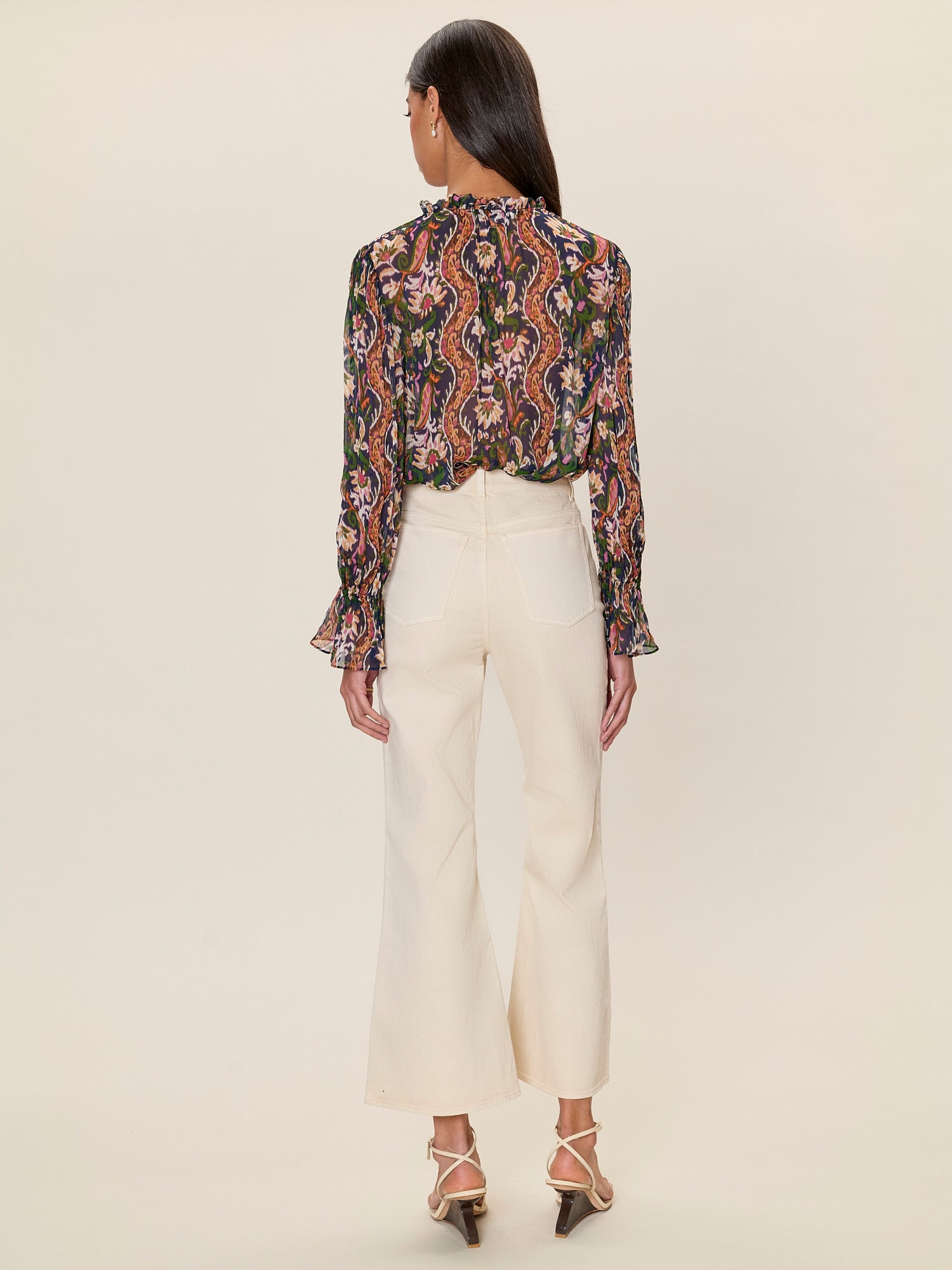  Isha Printed Blouse in Navy Combo by Rebecca Taylor