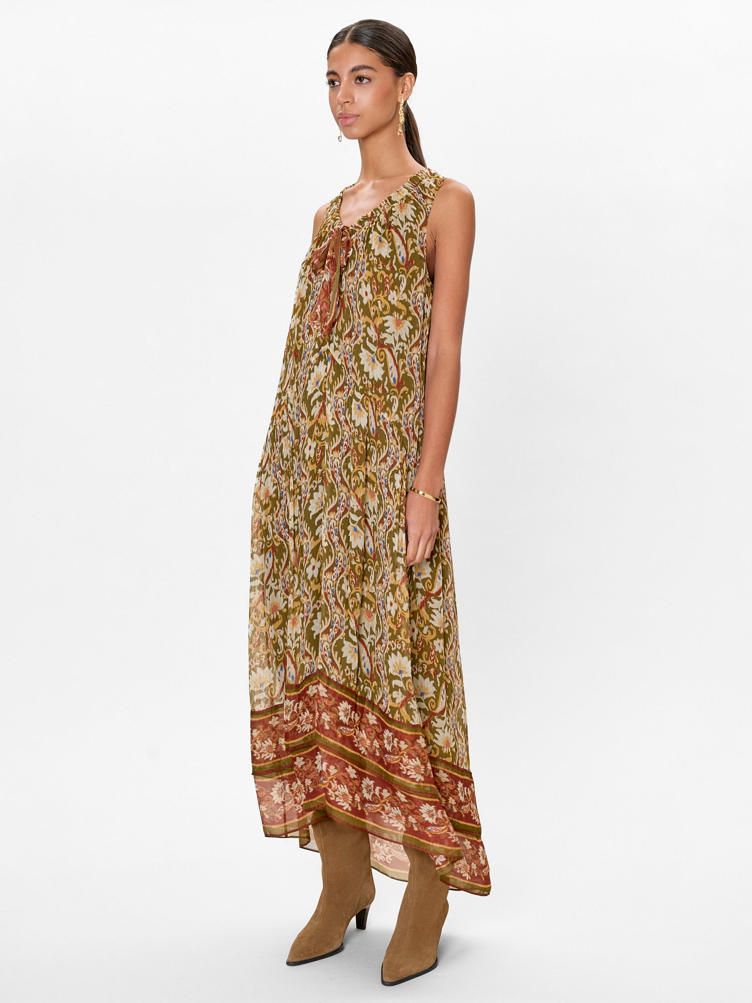  Isha Printed Dress in Pesto Combo by Rebecca Taylor