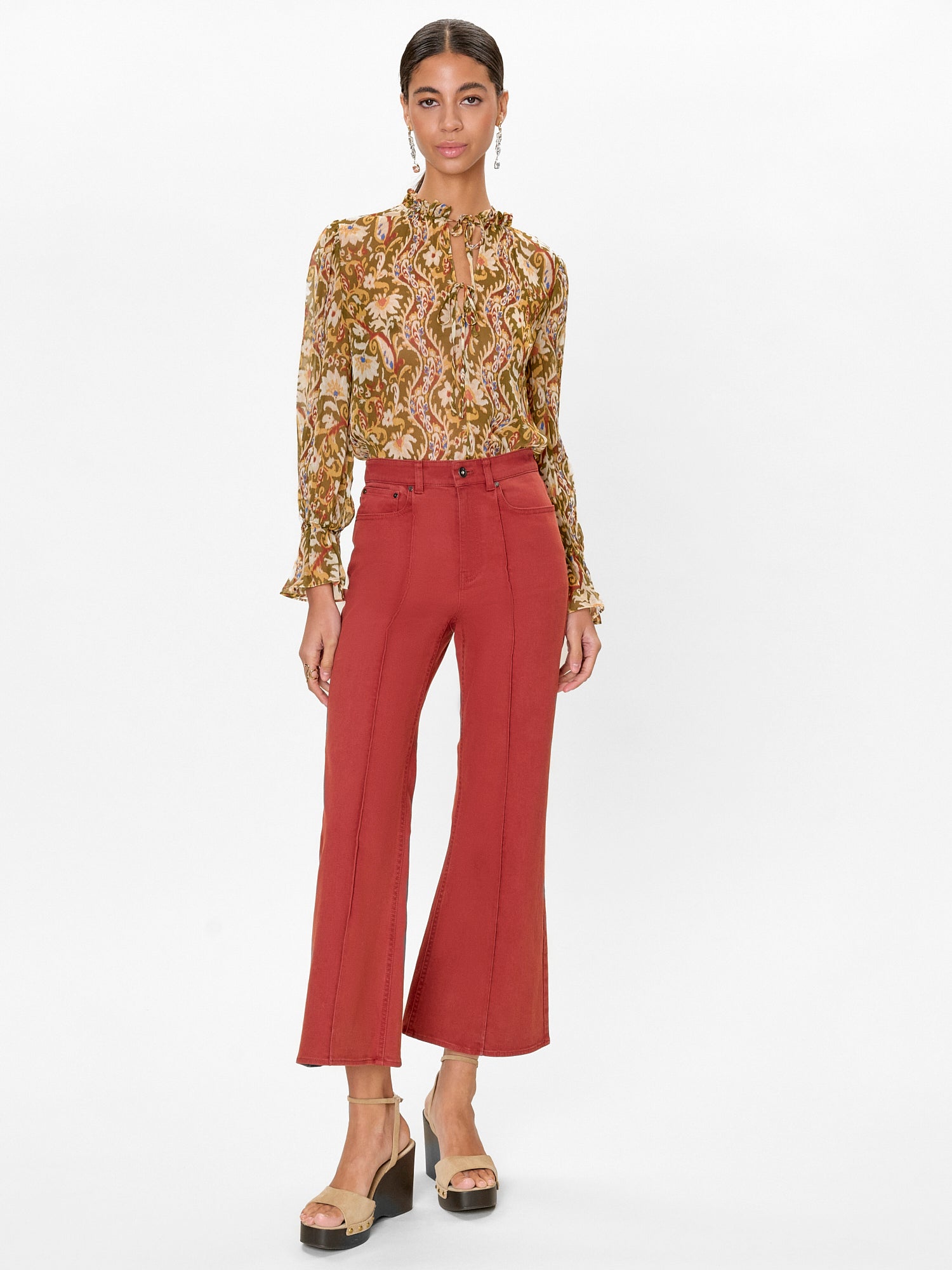  Remi Stretch Kick Flare in Burnt Sienna by Rebecca Taylor
