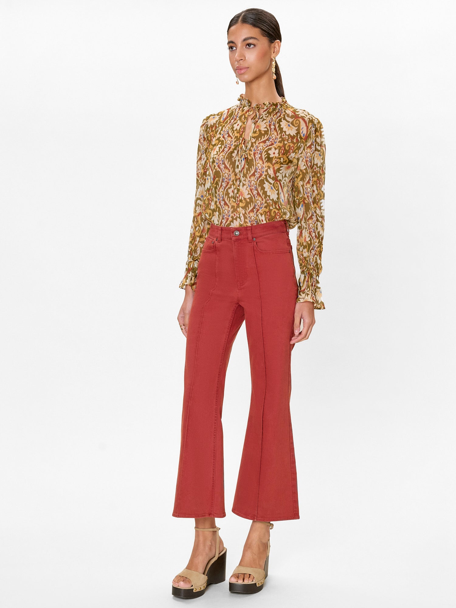  Remi Stretch Kick Flare in Burnt Sienna by Rebecca Taylor