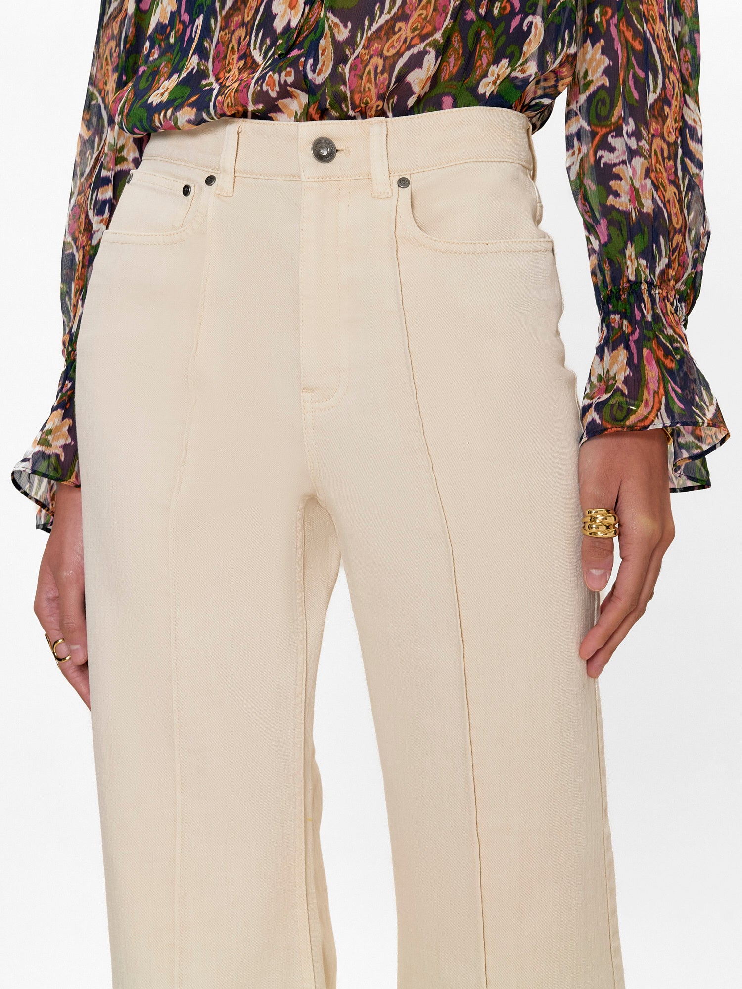  Remi Stretch Kick Flare in Ecru by Rebecca Taylor