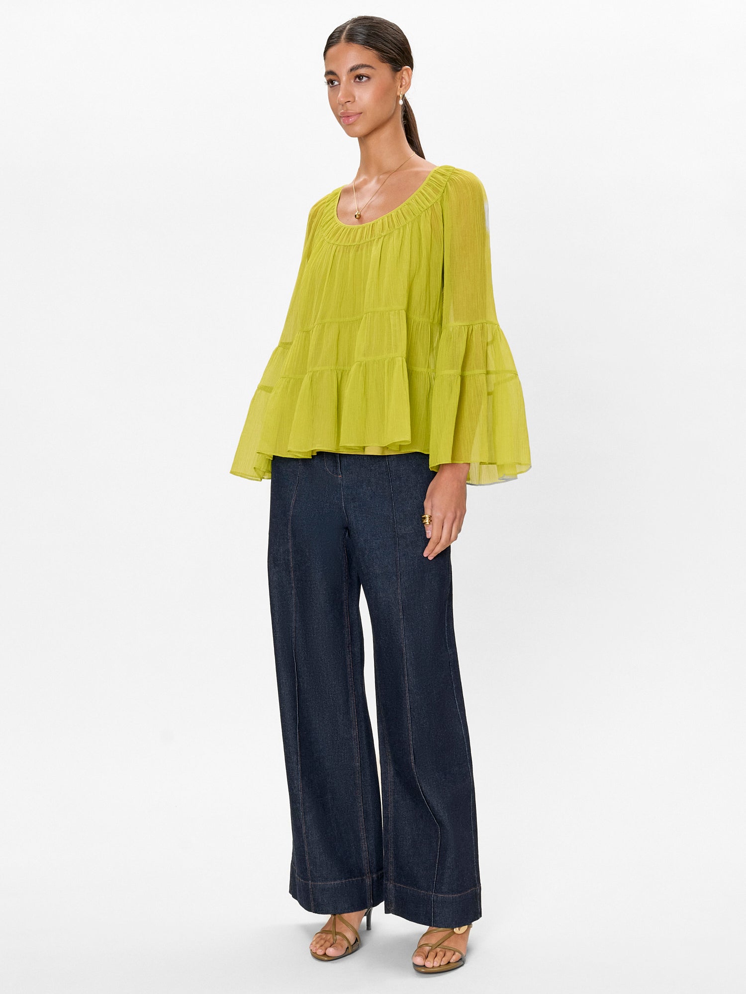  Skye Blouse in Pear Green by Rebecca Taylor