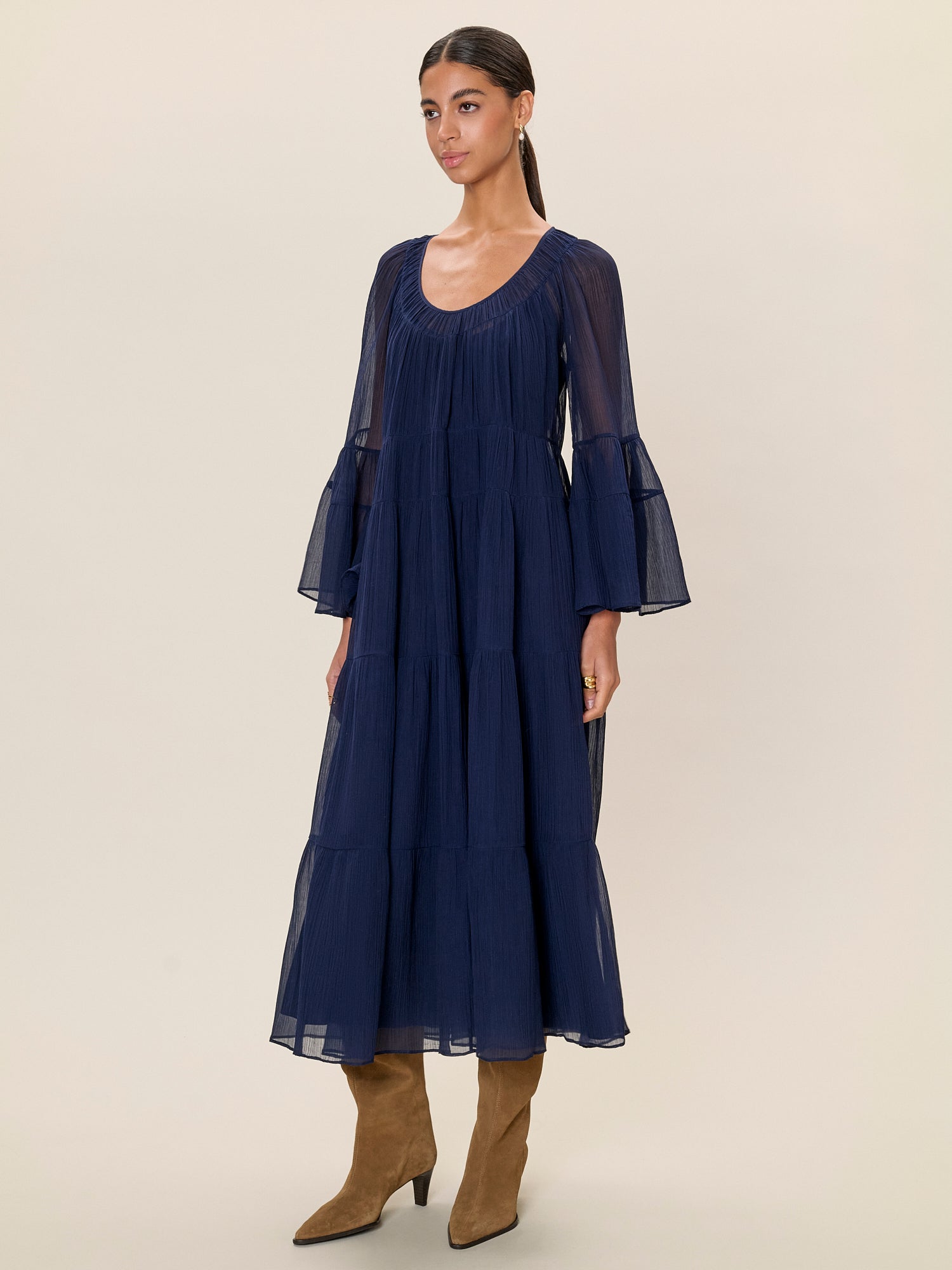 Skye Tiered Dress in Maritime Blue by Rebecca Taylor
