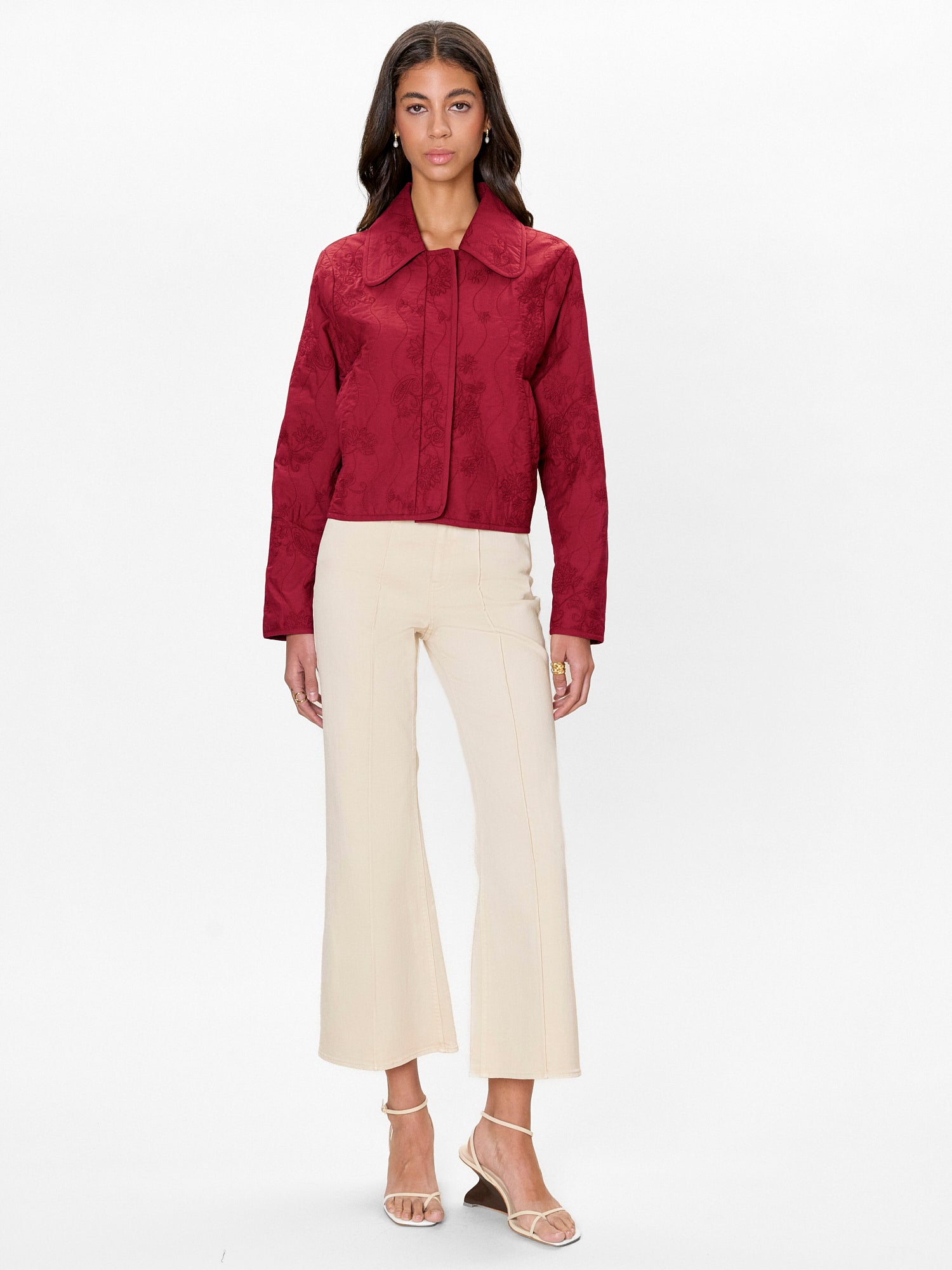  Zuri Quilted Jacket in Dark Berry by Rebecca Taylor