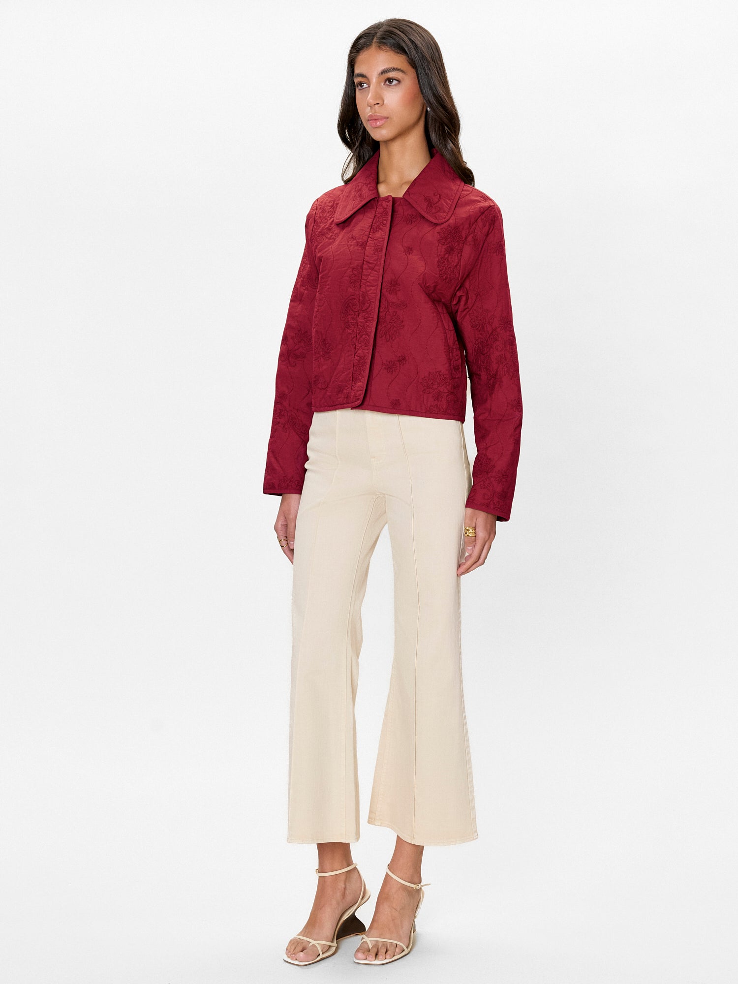  Zuri Quilted Jacket in Dark Berry by Rebecca Taylor