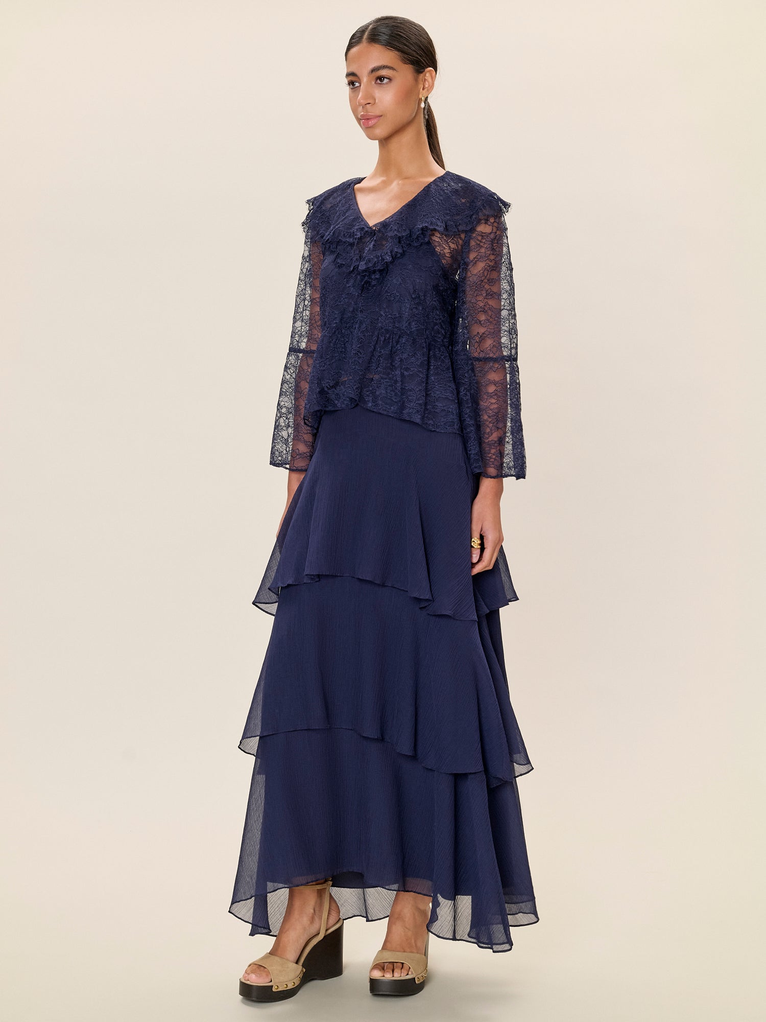  Skye Lace Top in Maritime Blue by Rebecca Taylor