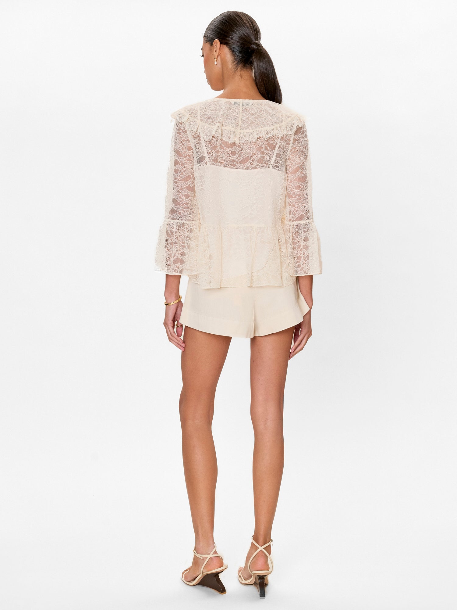  Skye Lace Top in Cream by Rebecca Taylor