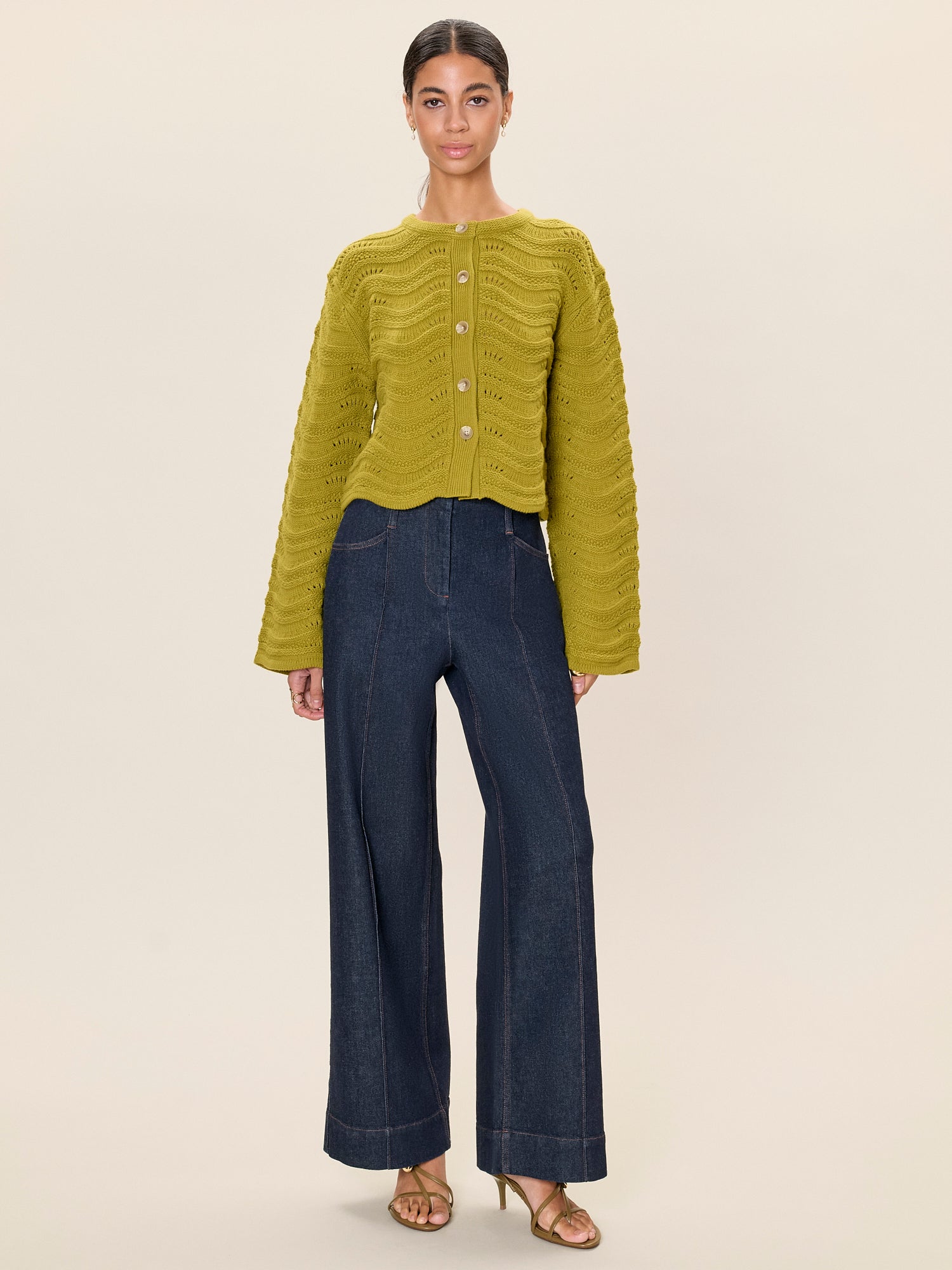  Rem Knit Cardigan in Pear Green by Rebecca Taylor