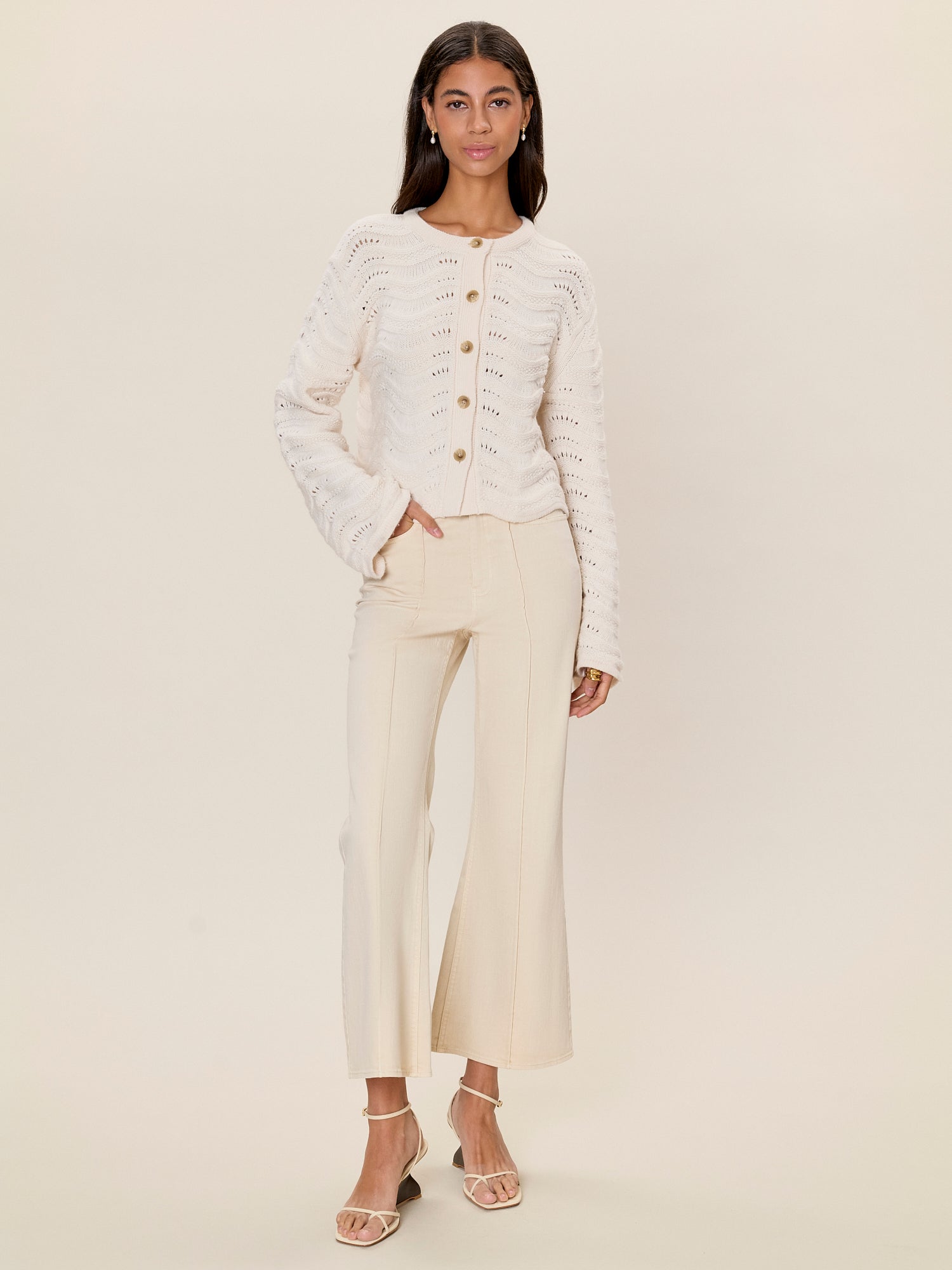  Rem Knit Cardigan in Ivory by Rebecca Taylor