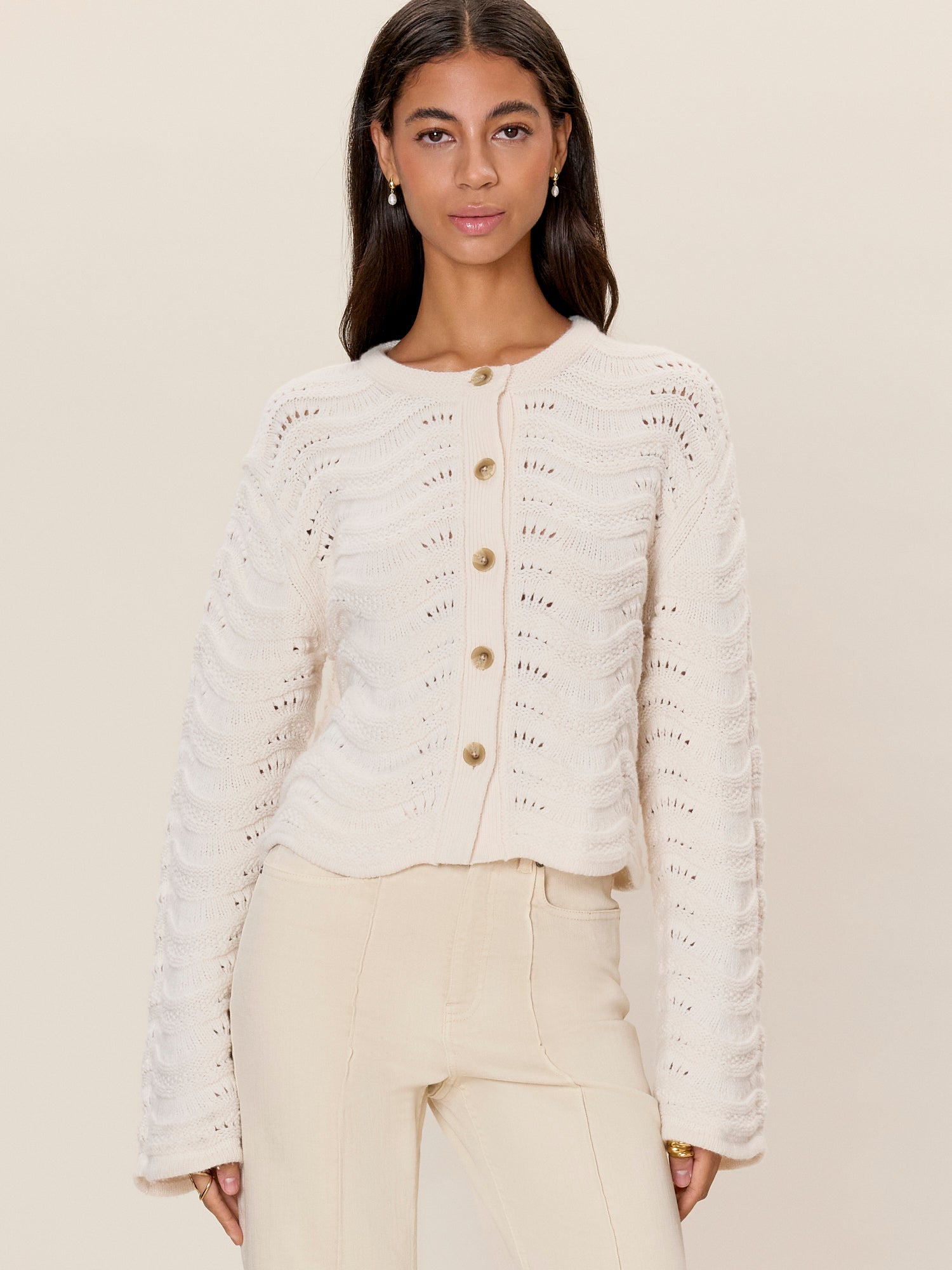  Rem Knit Cardigan in Ivory by Rebecca Taylor