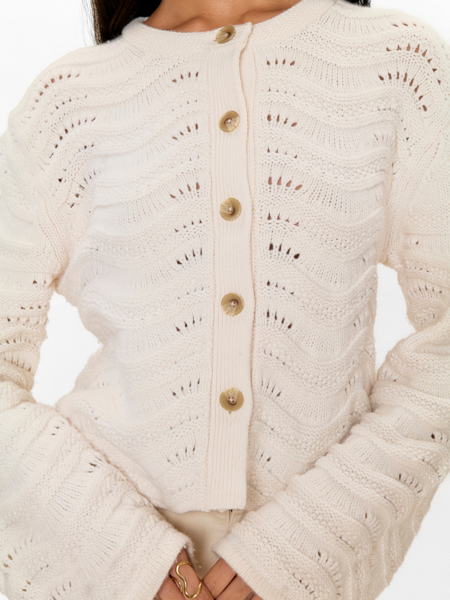  Rem Knit Cardigan in Ivory by Rebecca Taylor