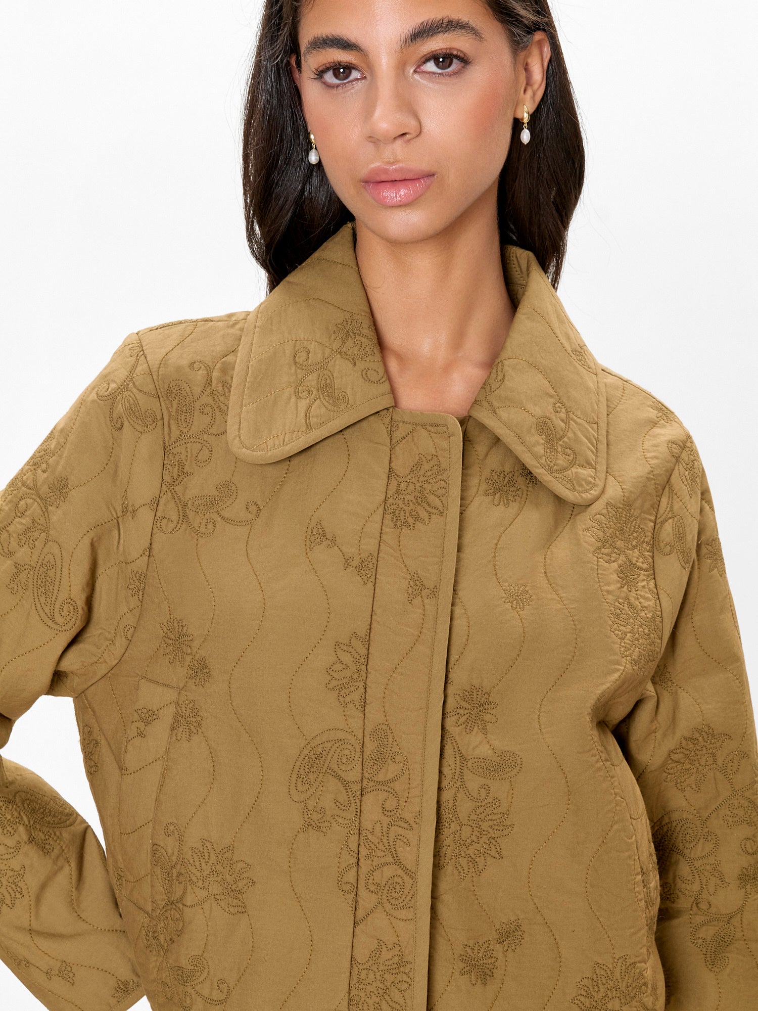  Zuri Quilted Jacket in Leaf Green by Rebecca Taylor