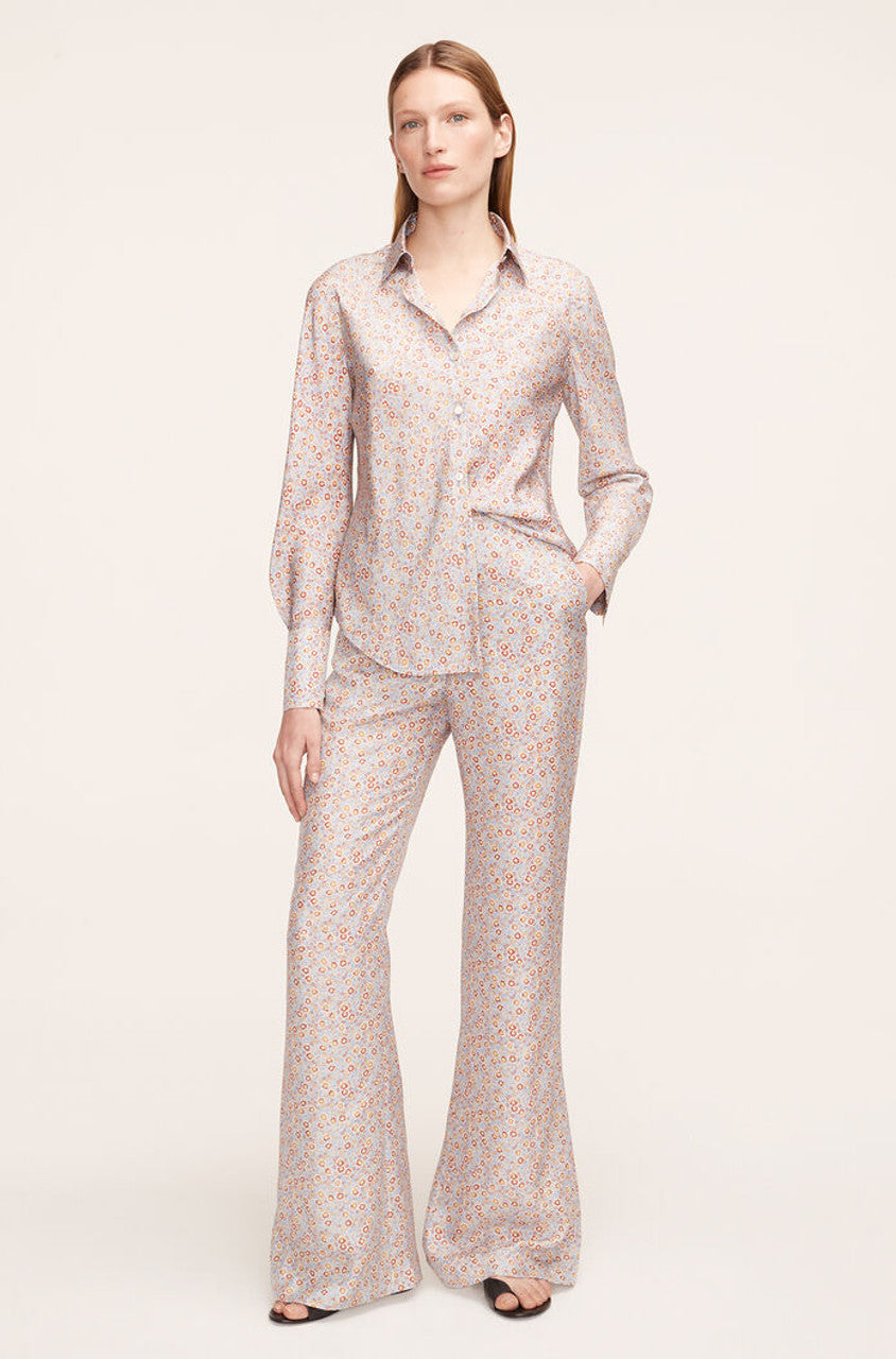  Violet Fleur Silk Pajama Pant in Violet Fleur Glass Blue Combo by Rebecca Taylor