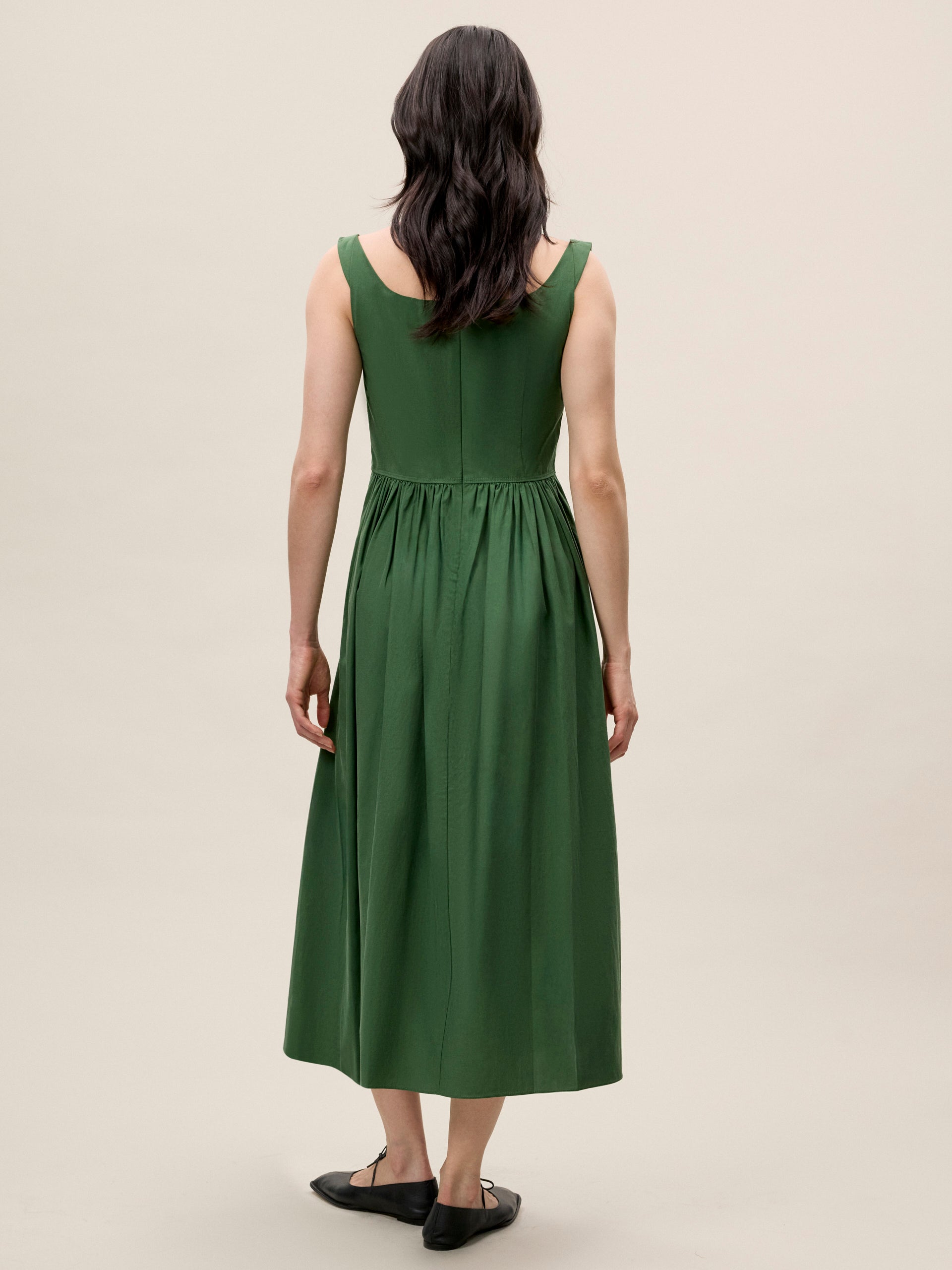  Sleeveless Midi Dress in Emerald by Rebecca Taylor