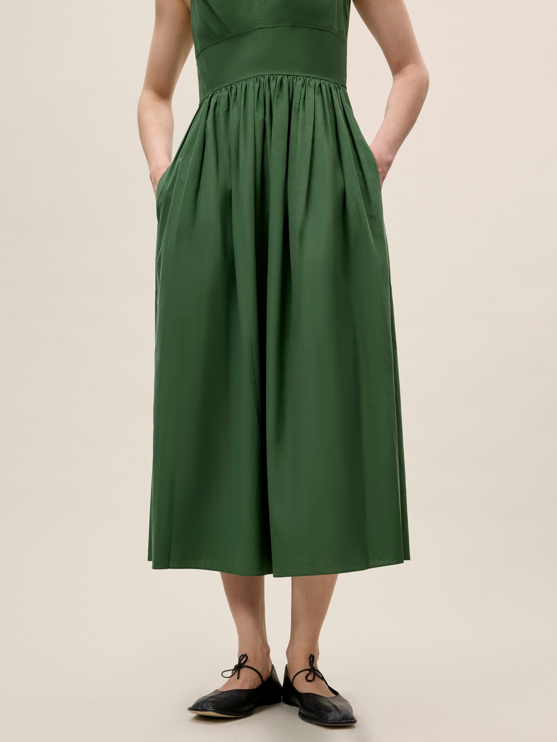  Sleeveless Midi Dress in Emerald by Rebecca Taylor