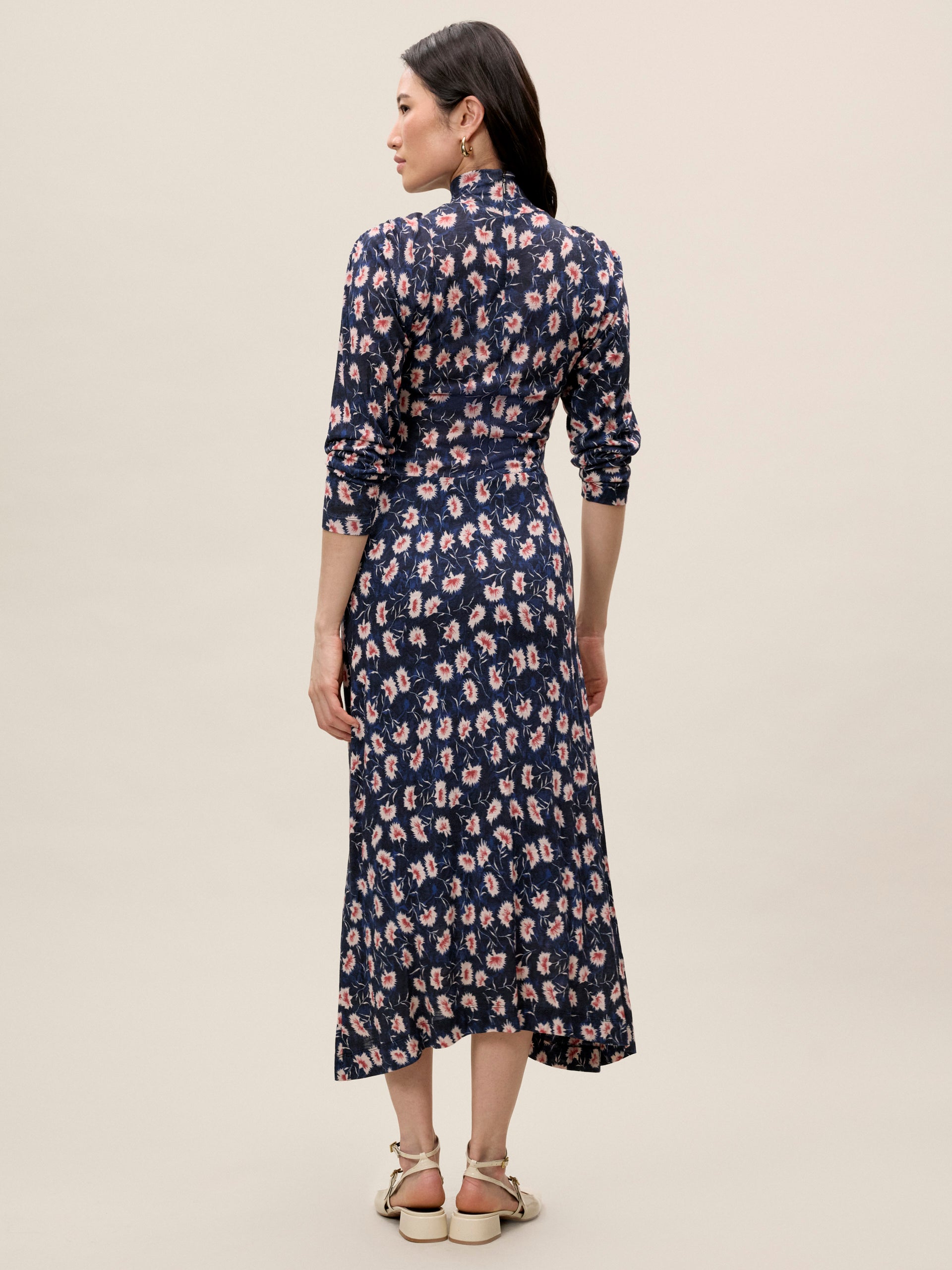  Long Sleeve Turtleneck Dress in Black Combo by Rebecca Taylor