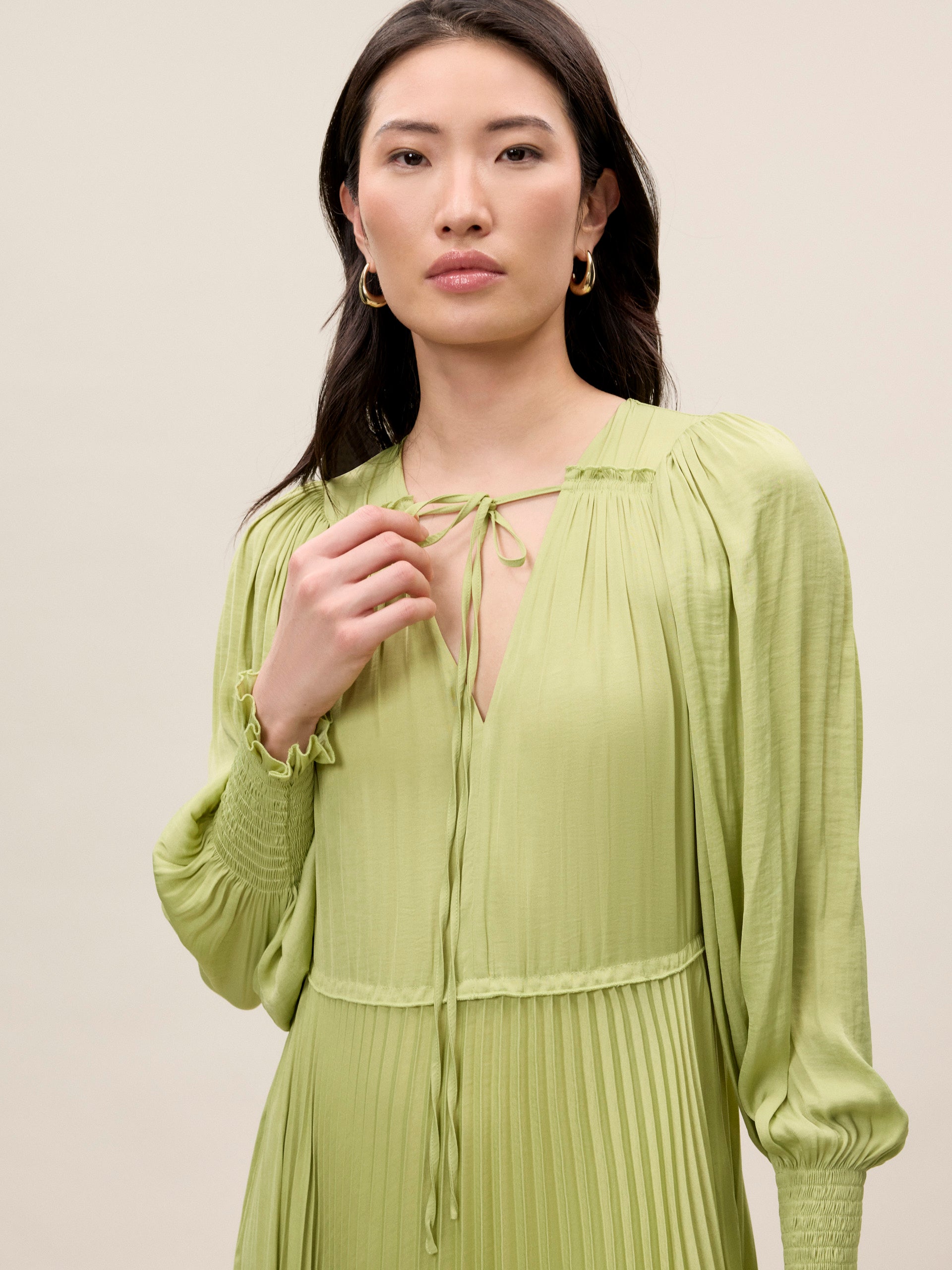 rebecca taylor pleated sleeve dress Rebecca Taylor Women's Astera Fleur Pleated Puffed Sleeve Dress
