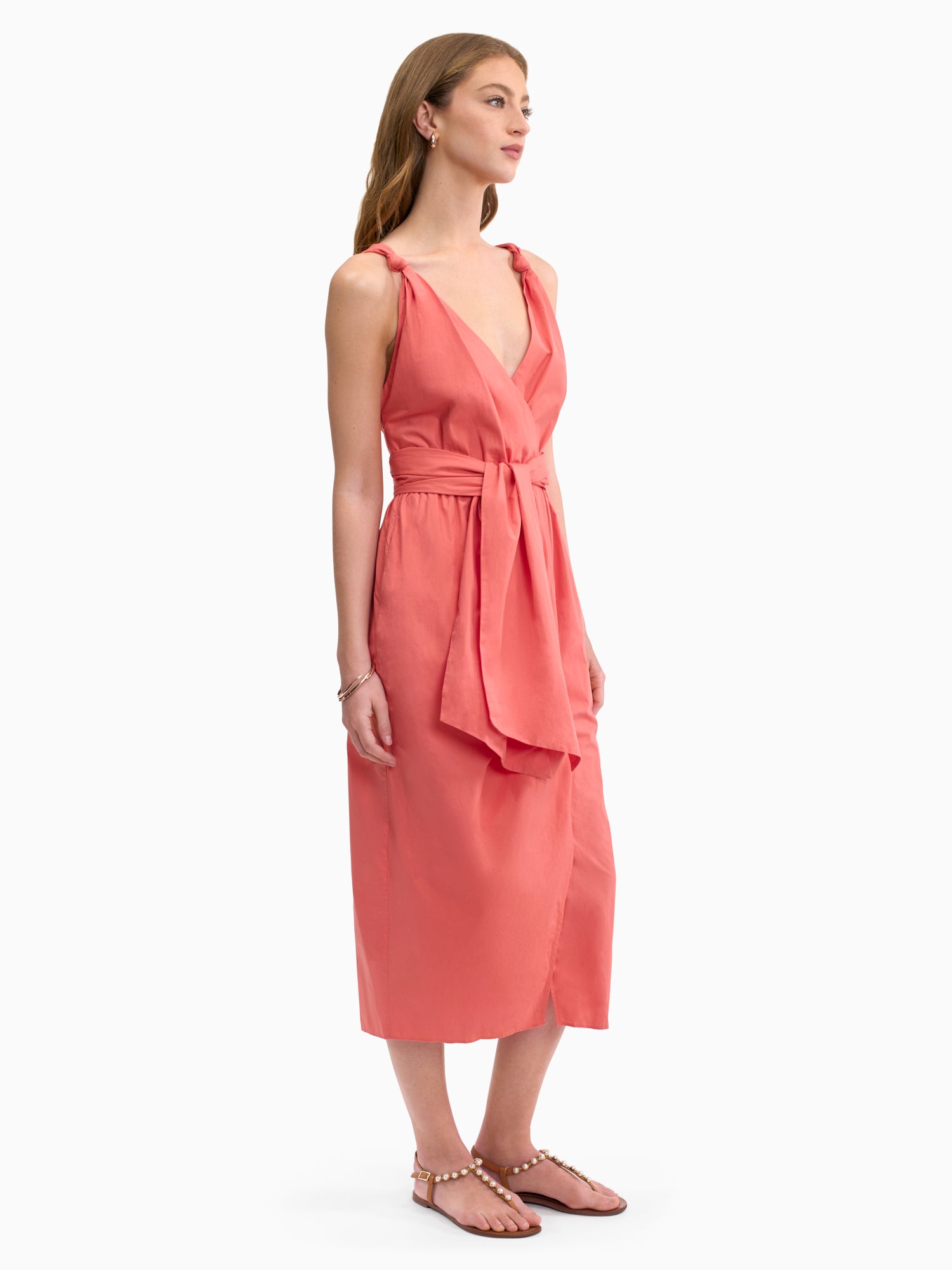  Brielle Poplin Dress in Coral Blush by Rebecca Taylor