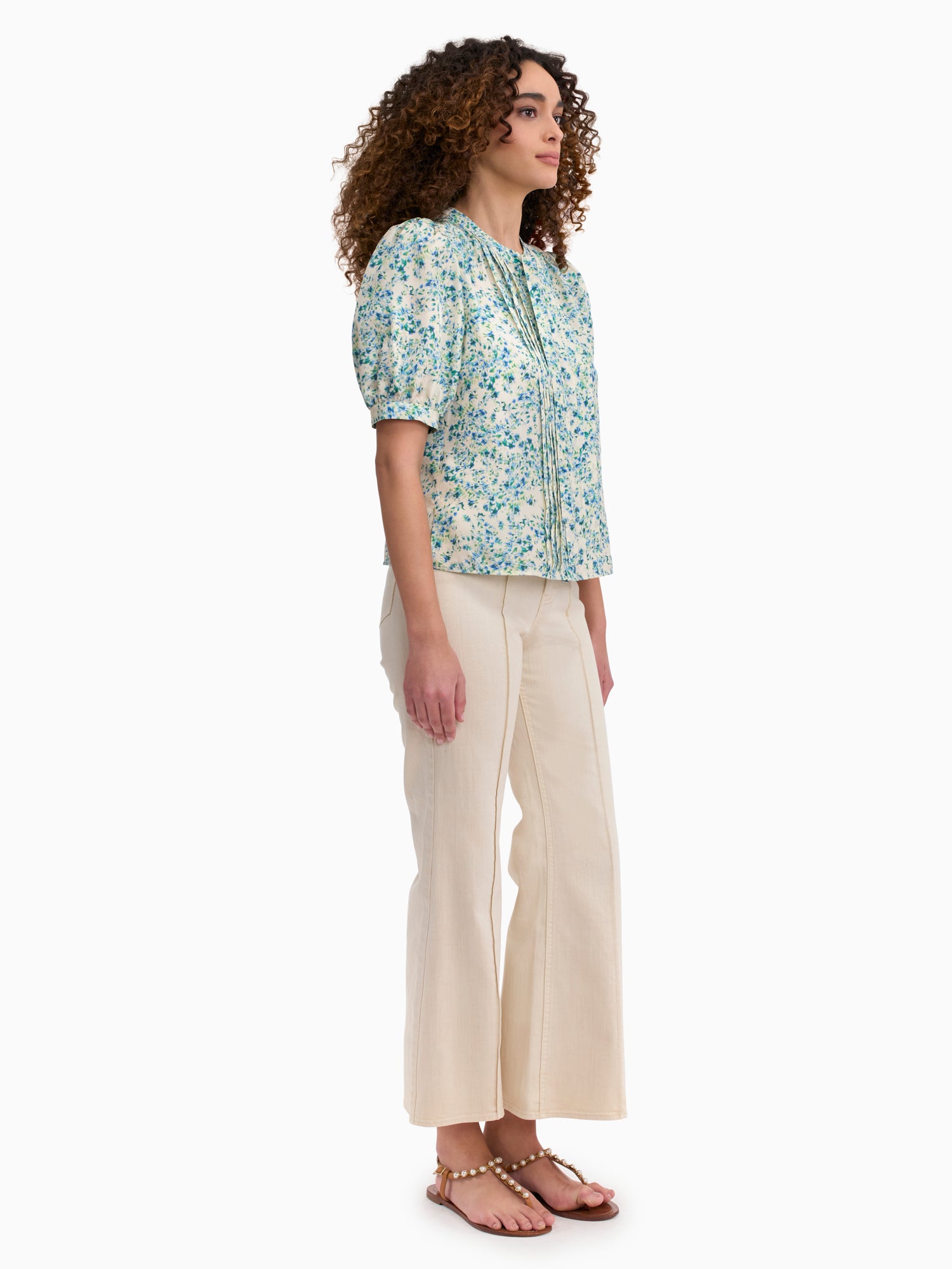  Bellamy Silk Blouse in Cream Multi by Rebecca Taylor