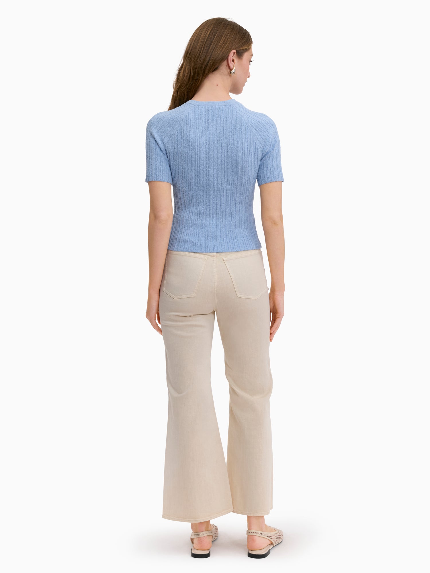  Boucle Knit Sweater in Azure by Rebecca Taylor