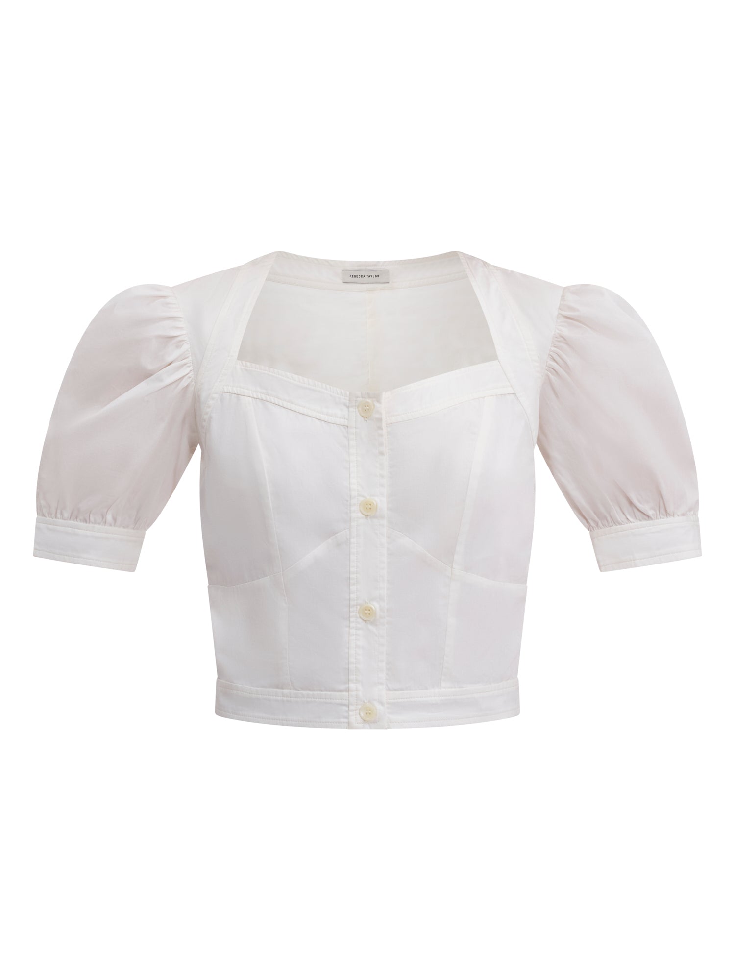  Brielle Poplin Shirt in Ivory by Rebecca Taylor